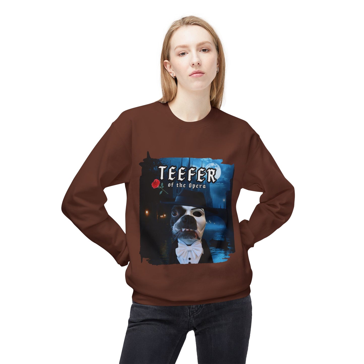 Teefer of the Opera Crewneck Sweatshirt: Theatrical Comfort