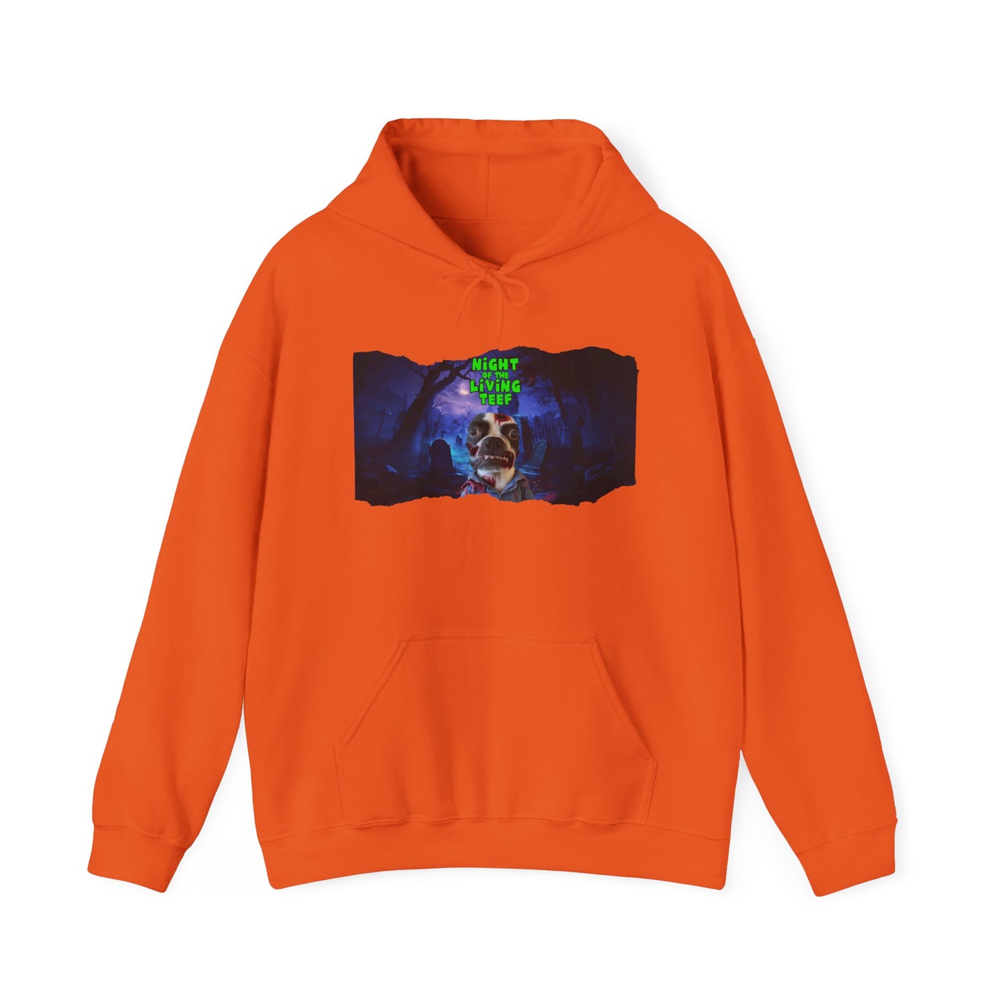 Night of the Living Teef Unisex Pullover Hoodie: Cozy Zombie Comfort