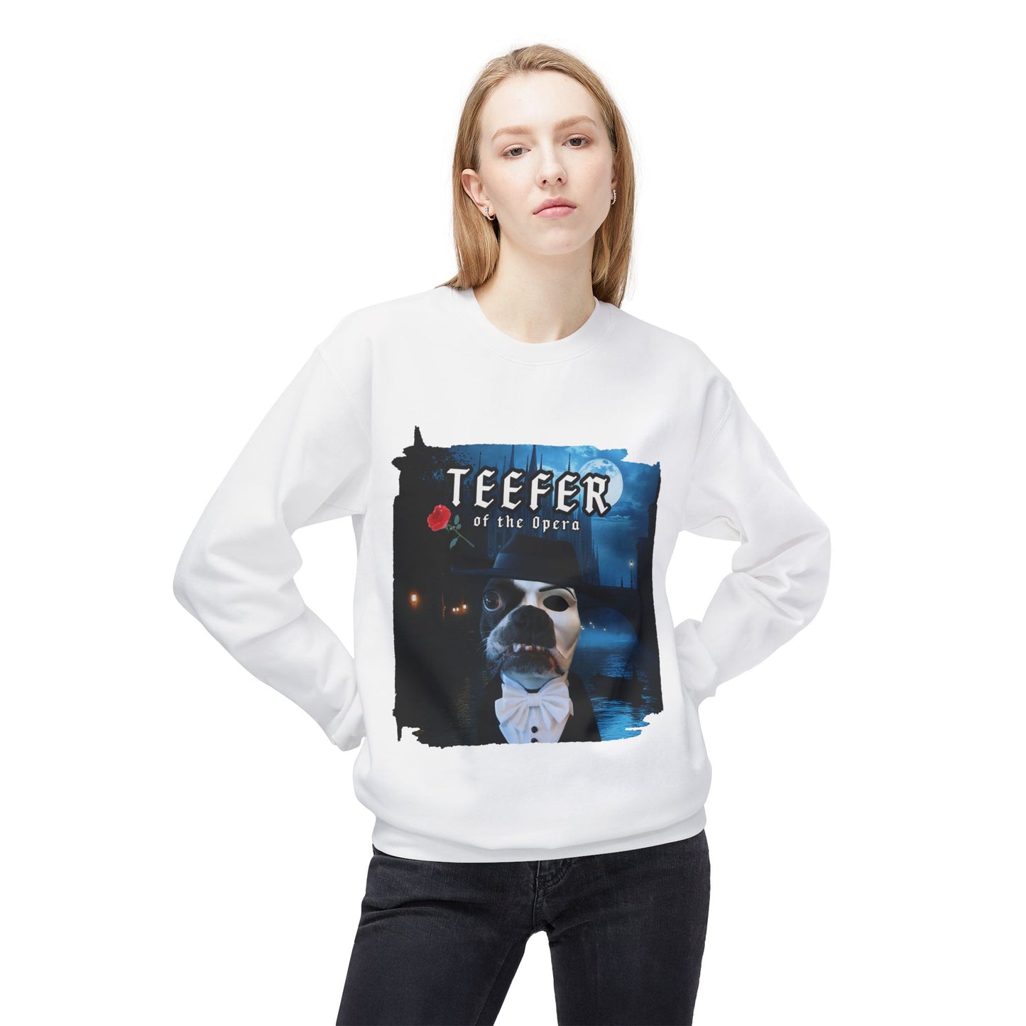 Teefer of the Opera Crewneck Sweatshirt: Theatrical Comfort