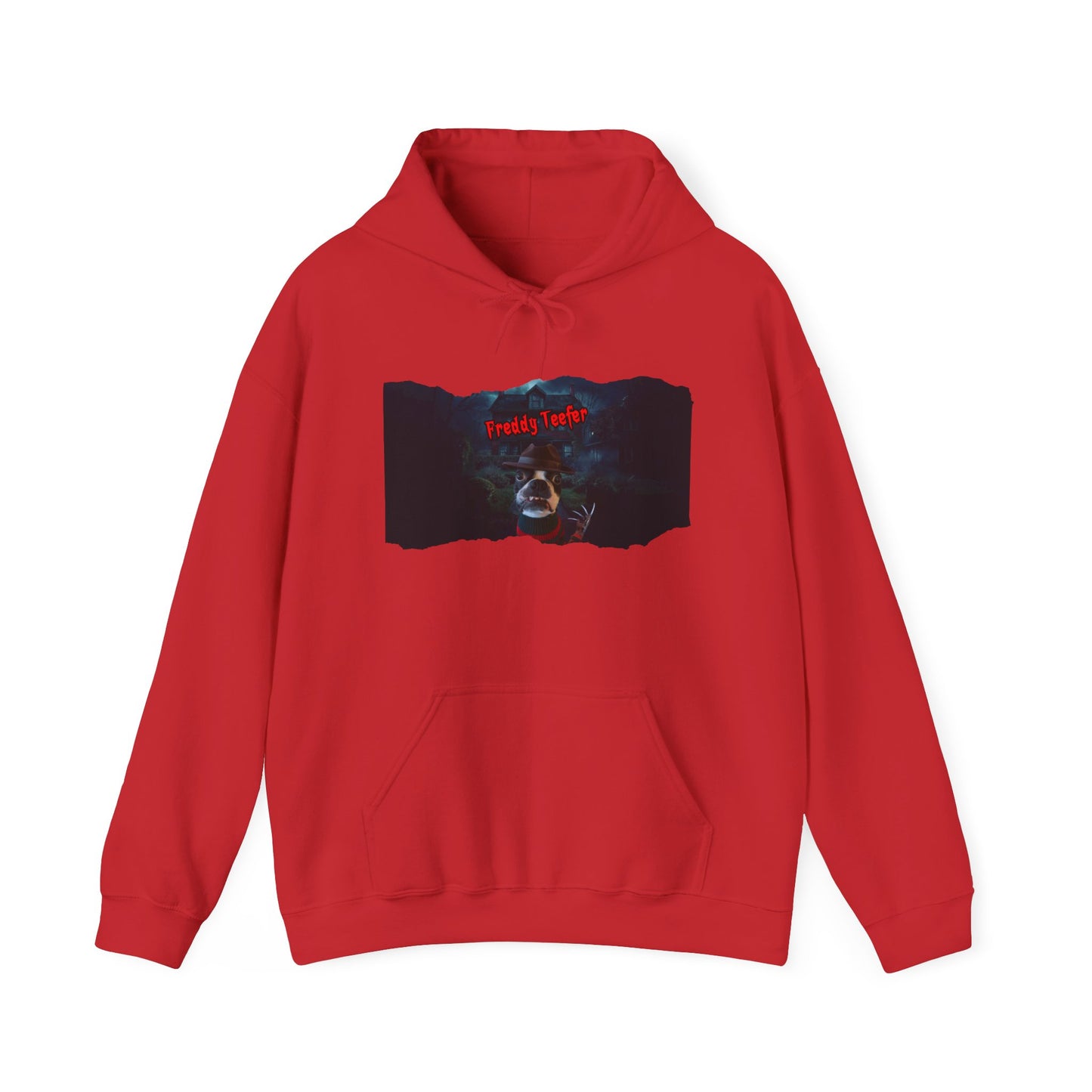 Freddy Teefer Unisex Pullover Hoodie: Spooky Chic Comfort
