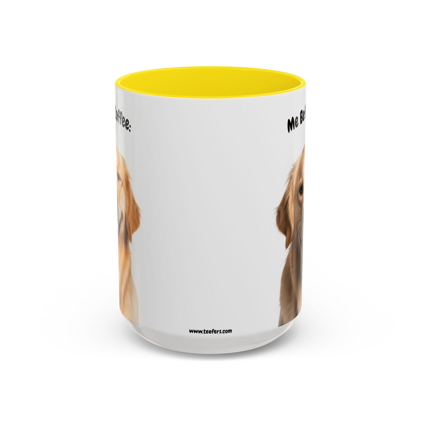 Funny Golden Retriever Coffee Mug – Me Before Coffee / Me After Coffee – Cute Golden Teeth Design – Teefers Original