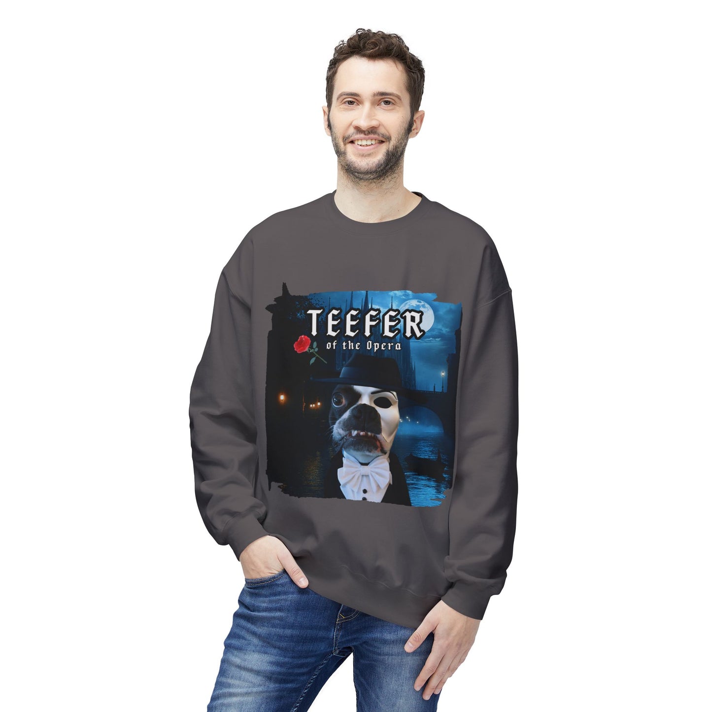 Teefer of the Opera Crewneck Sweatshirt: Theatrical Comfort