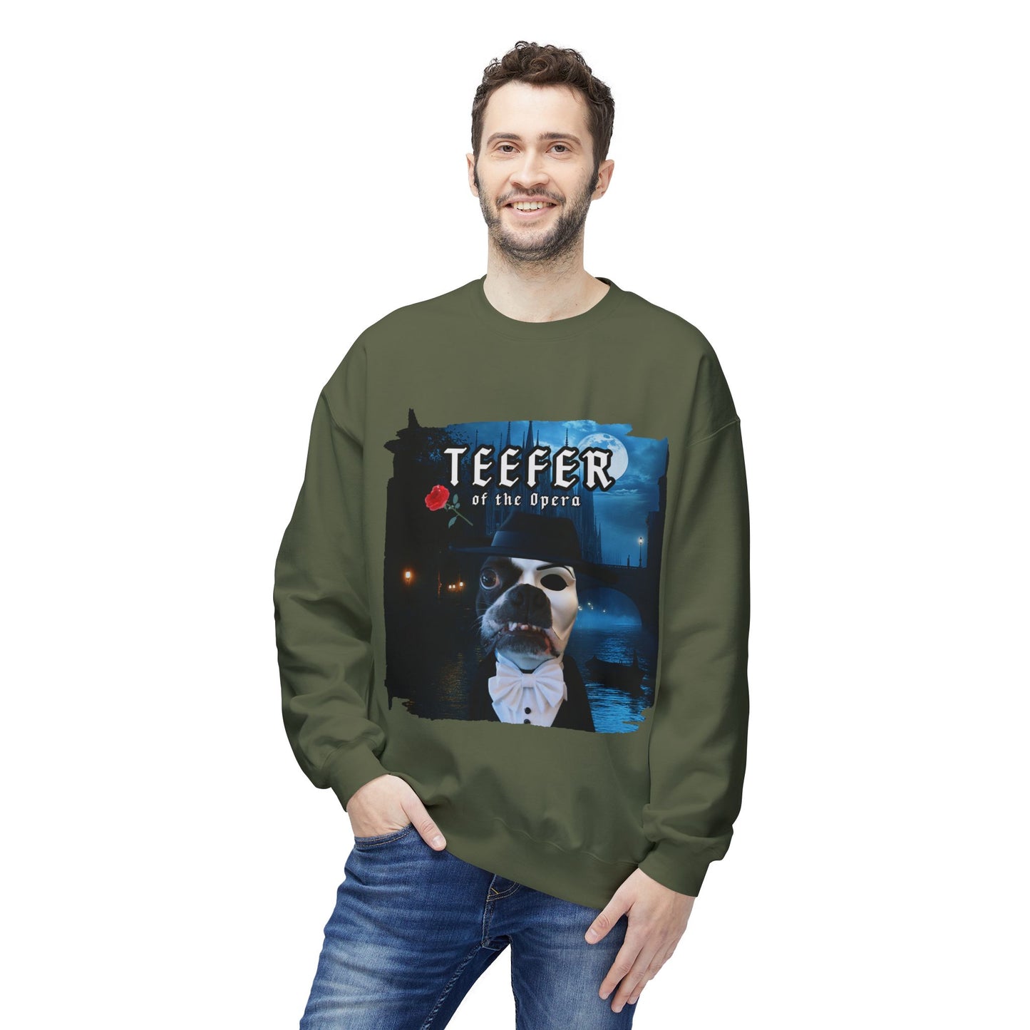 Teefer of the Opera Crewneck Sweatshirt: Theatrical Comfort