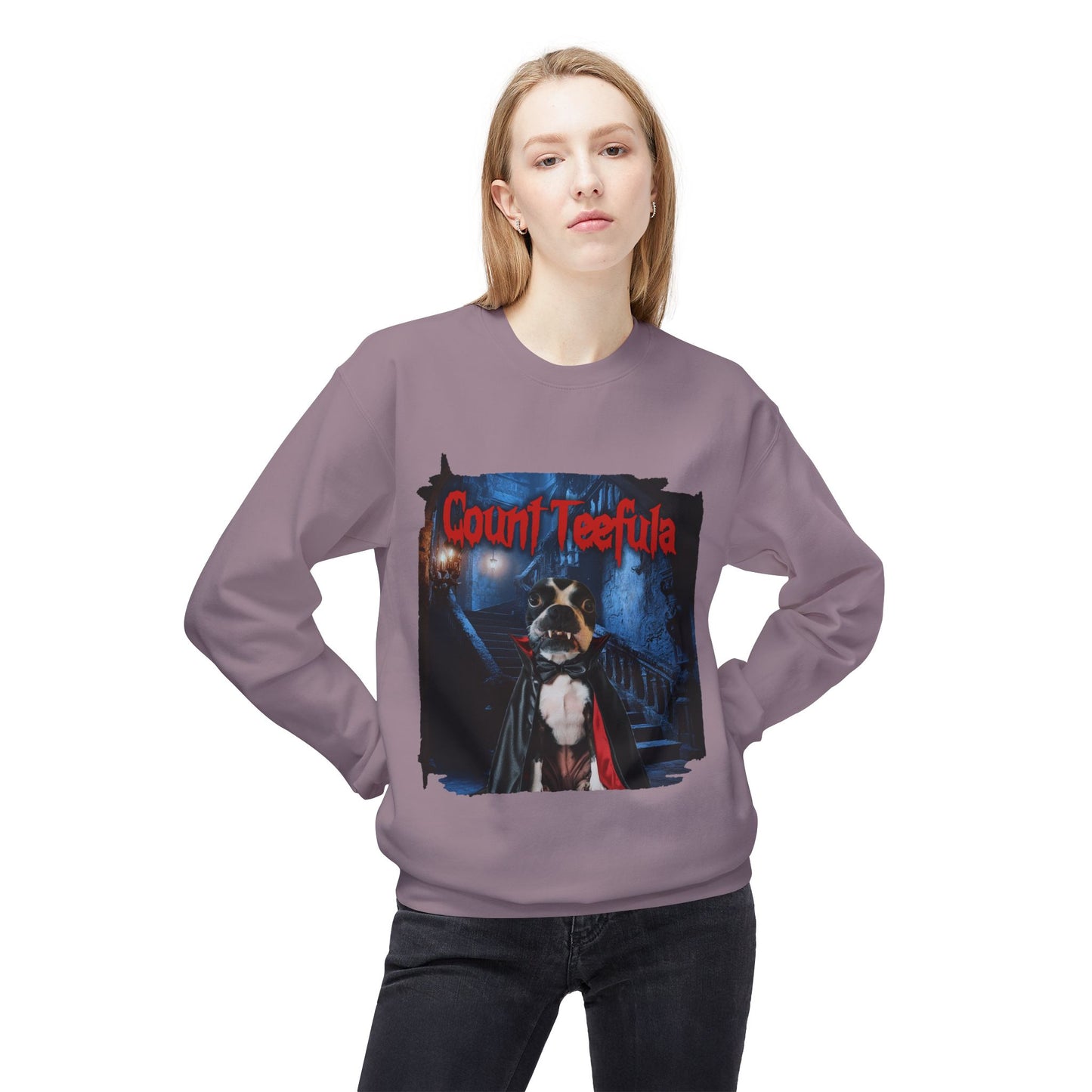 Count Teefula Crewneck Sweatshirt: Gothic Coziness