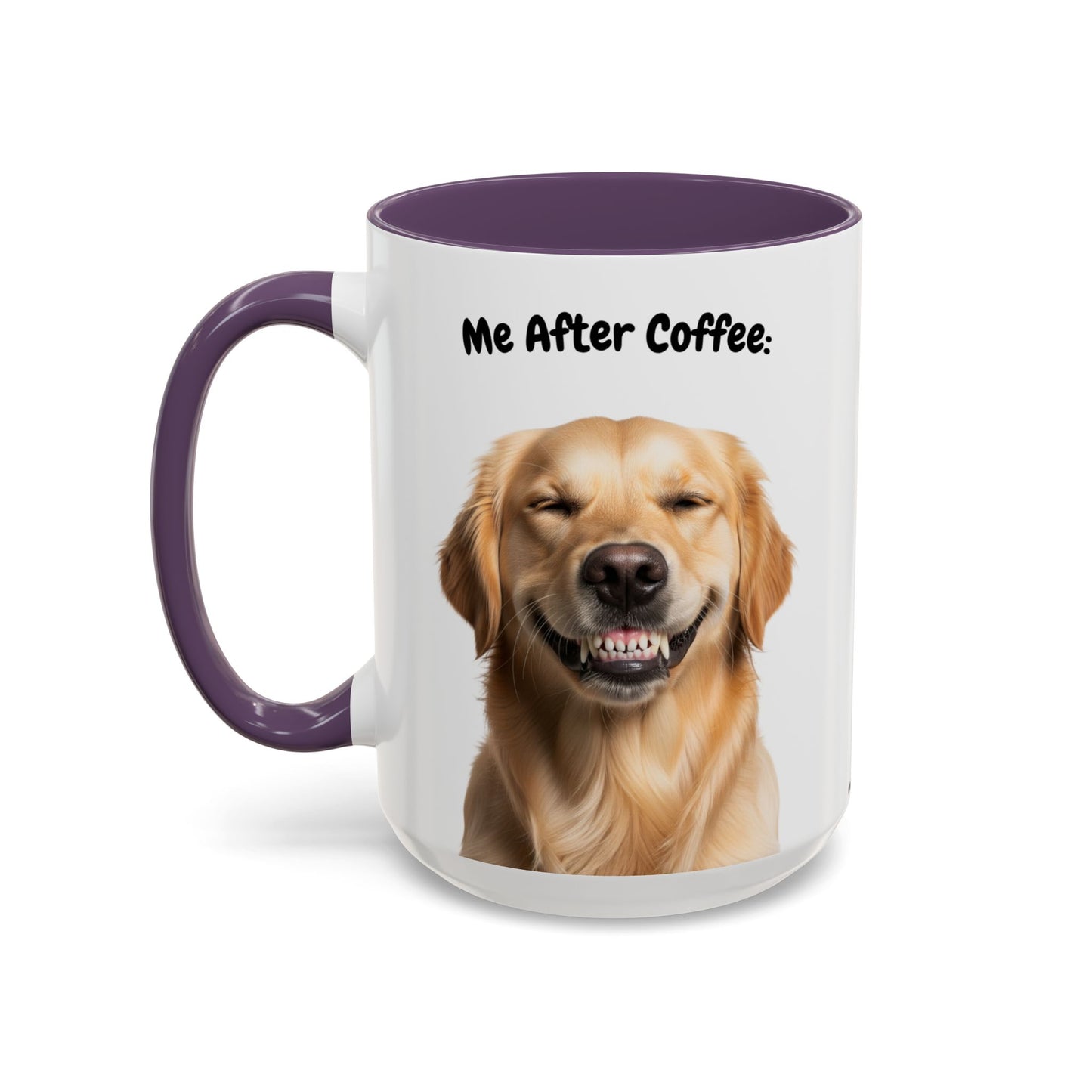 Funny Golden Retriever Coffee Mug – Me Before Coffee / Me After Coffee – Cute Golden Teeth Design – Teefers Original