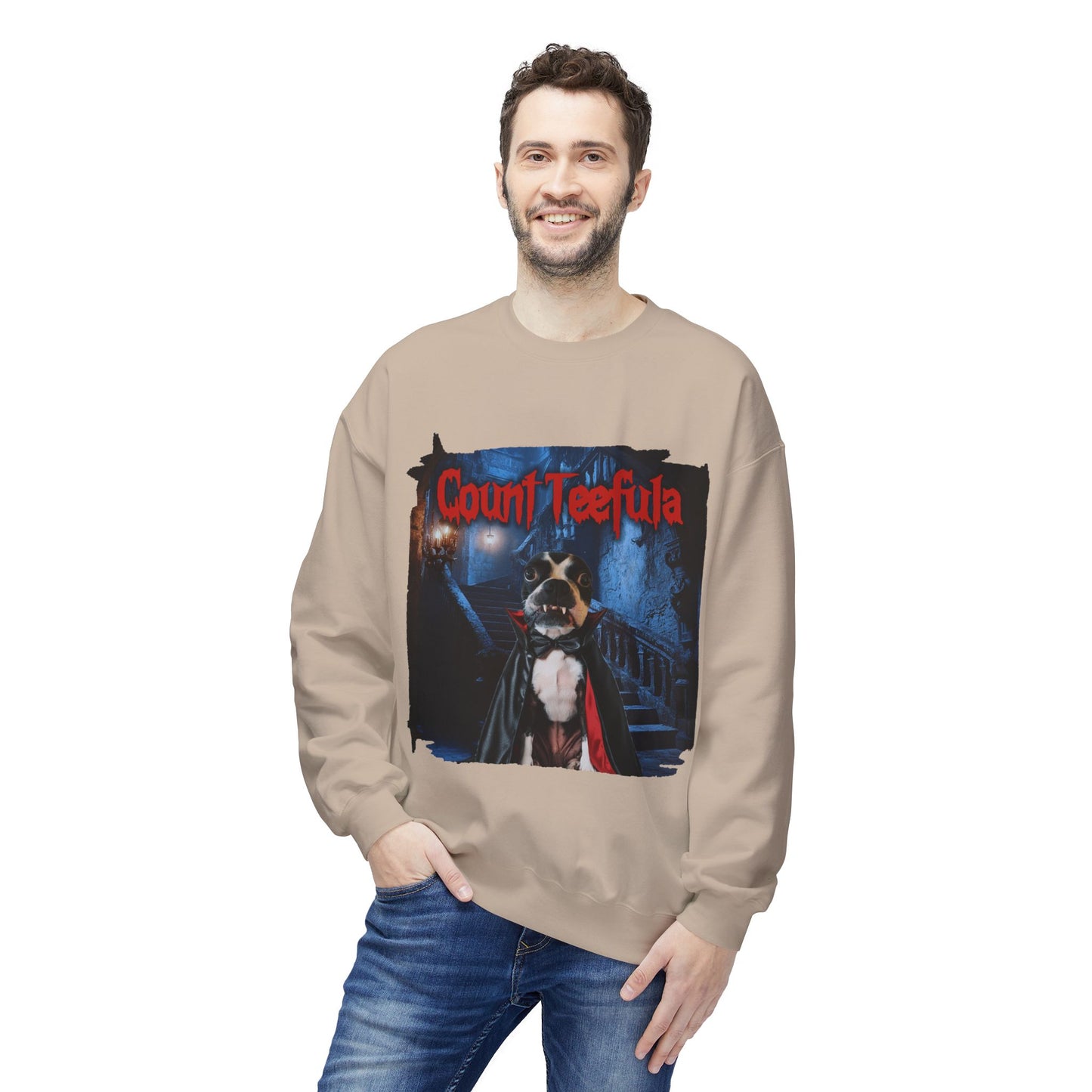 Count Teefula Crewneck Sweatshirt: Gothic Coziness