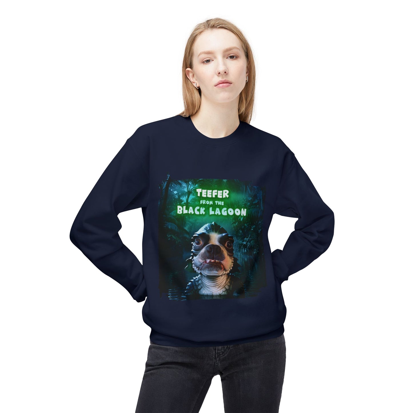 Teefer from the Black Lagoon Crewneck Sweatshirt: Lagoon Depths Comfort