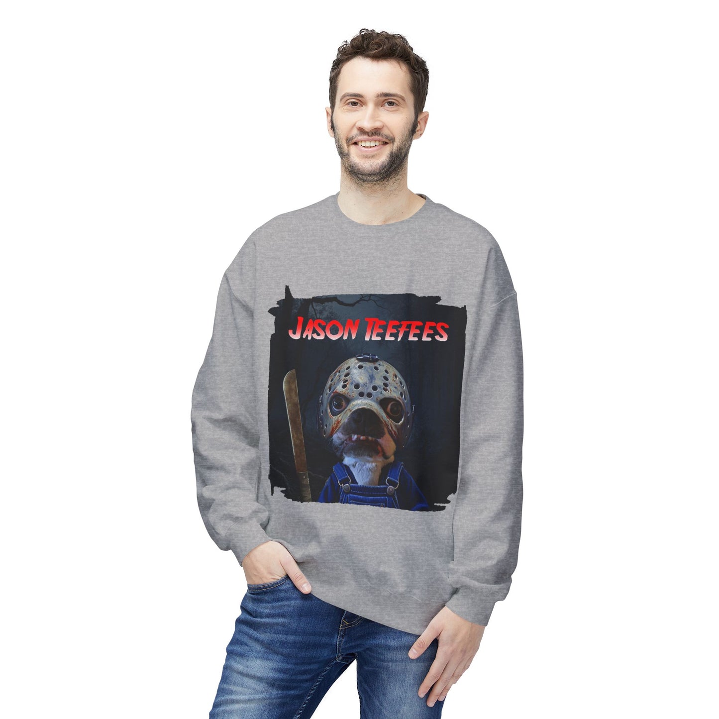 Jason Teefees Crewneck Sweatshirt: Campsite Horror Comfort