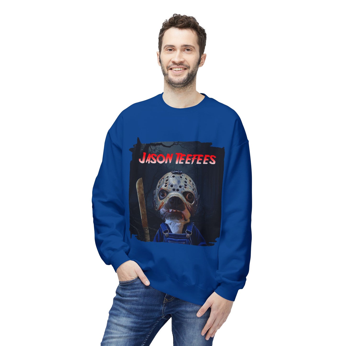 Jason Teefees Crewneck Sweatshirt: Campsite Horror Comfort
