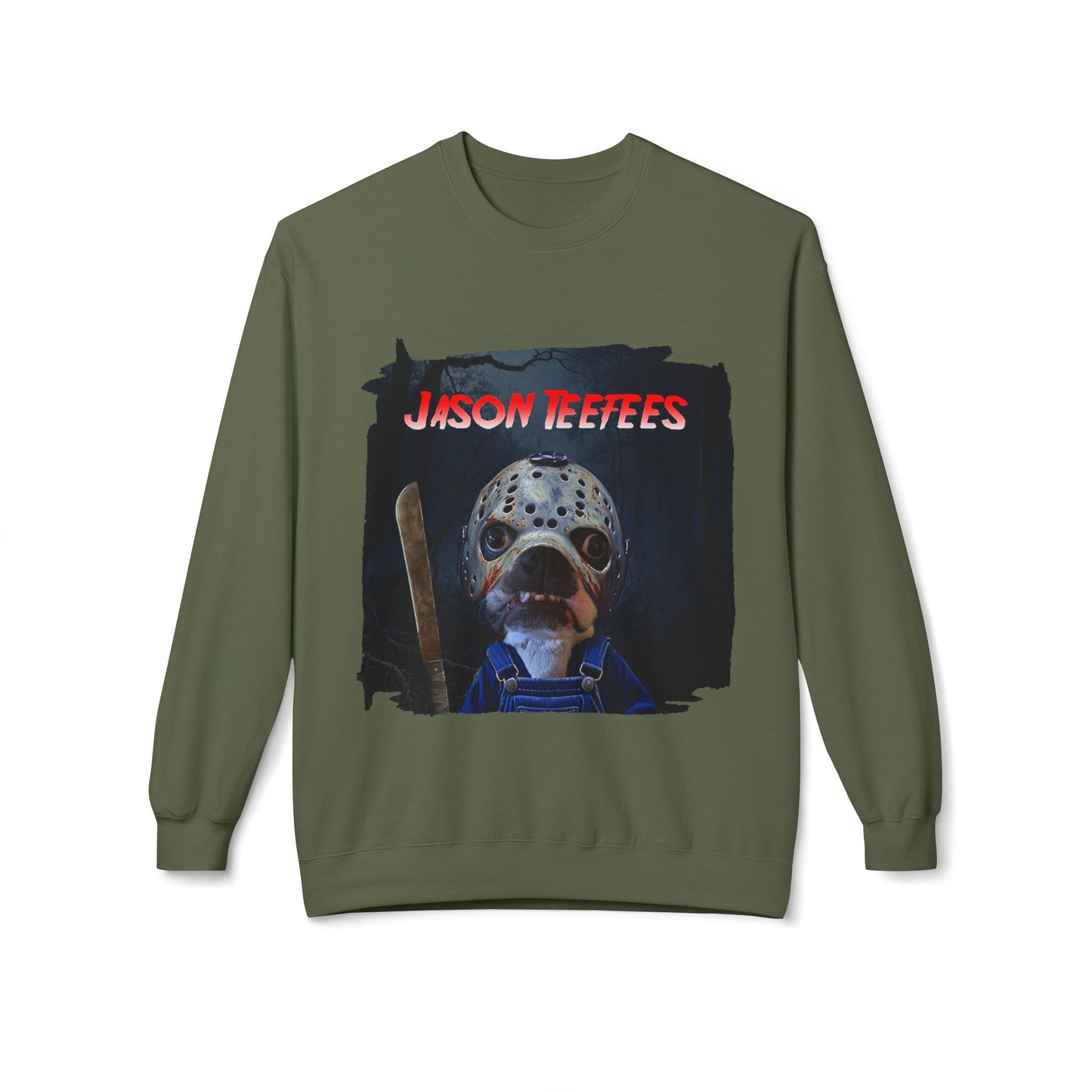 Jason Teefees Crewneck Sweatshirt: Campsite Horror Comfort
