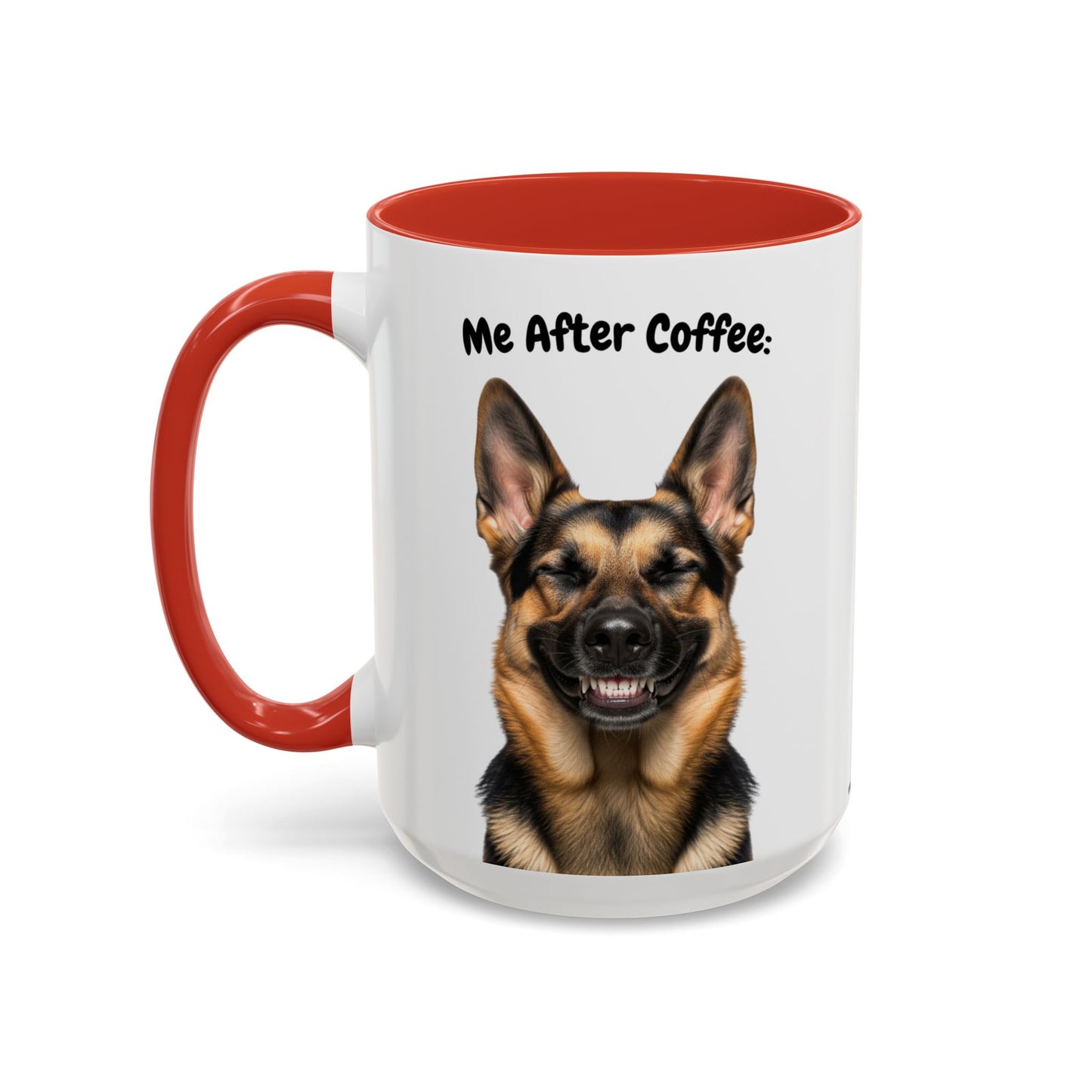 Funny German Shepherd Coffee Mug – Me Before Coffee / Me After Coffee – Cute Shepherd Teeth Design – Teefers Original