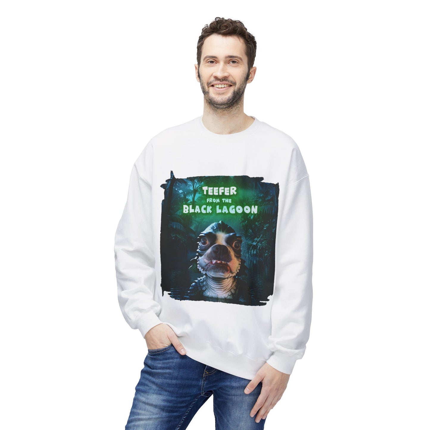 Teefer from the Black Lagoon Crewneck Sweatshirt: Lagoon Depths Comfort