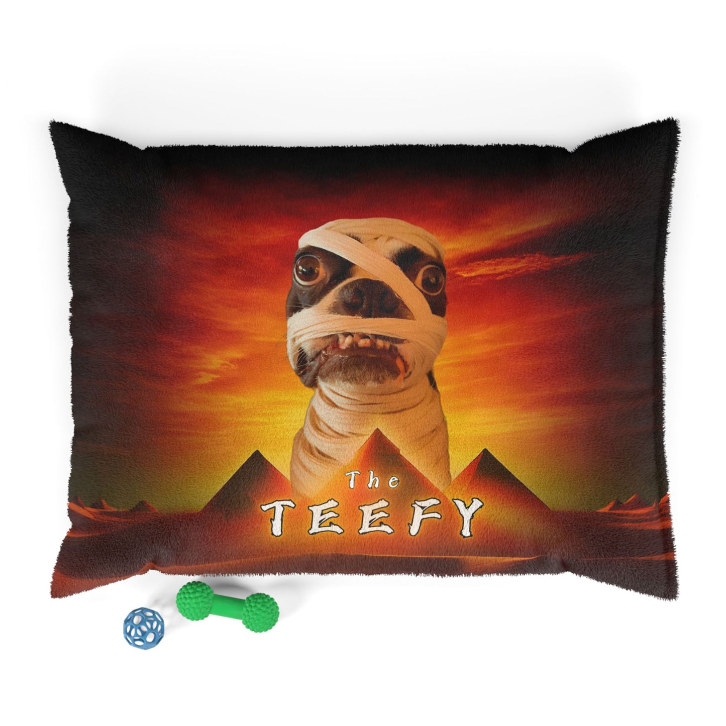 The Teefy Mummy's Cozy Crypt Dog Bed