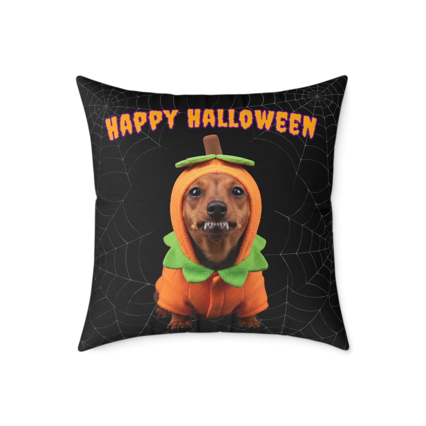 Dachshund Happy Halloween Pillow