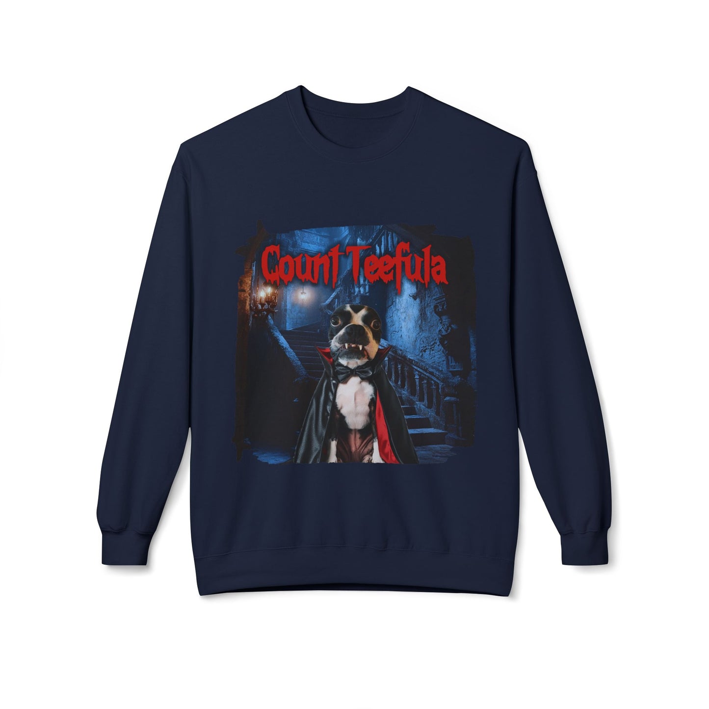 Count Teefula Crewneck Sweatshirt: Gothic Coziness