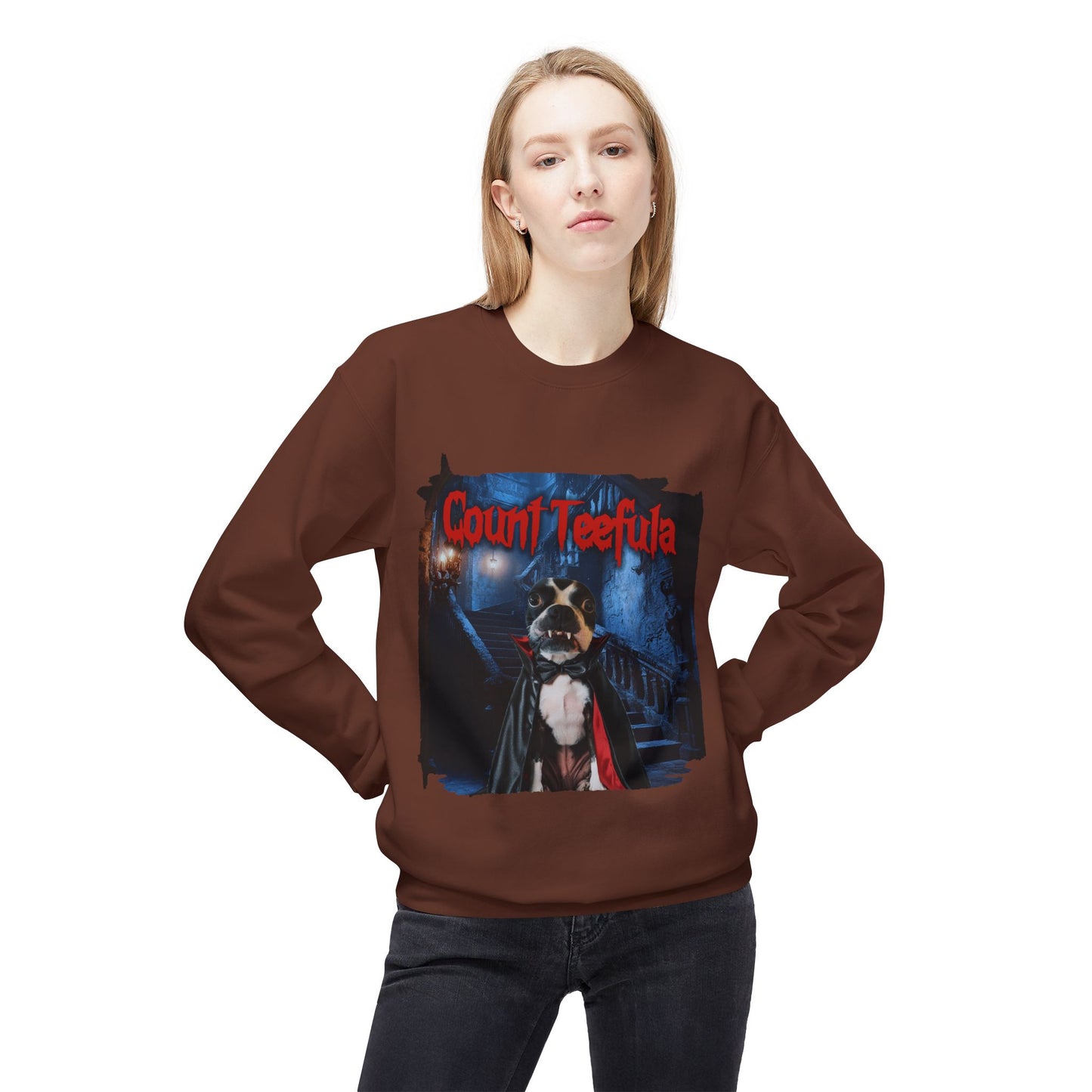 Count Teefula Crewneck Sweatshirt: Gothic Coziness