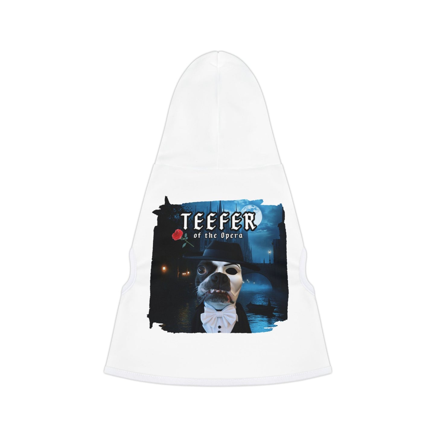 Teefer of the Opera Pet Hoodie: Theatrical Comfort