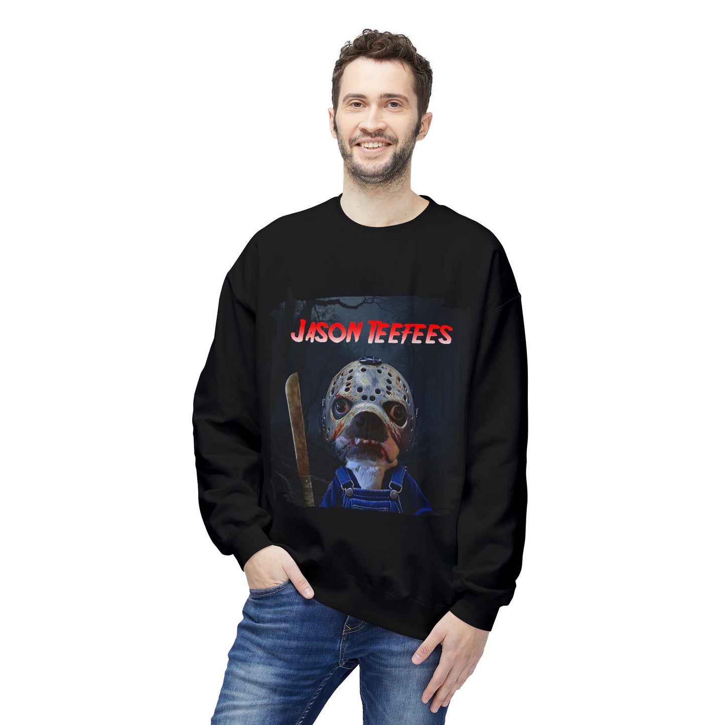 Jason Teefees Crewneck Sweatshirt: Campsite Horror Comfort