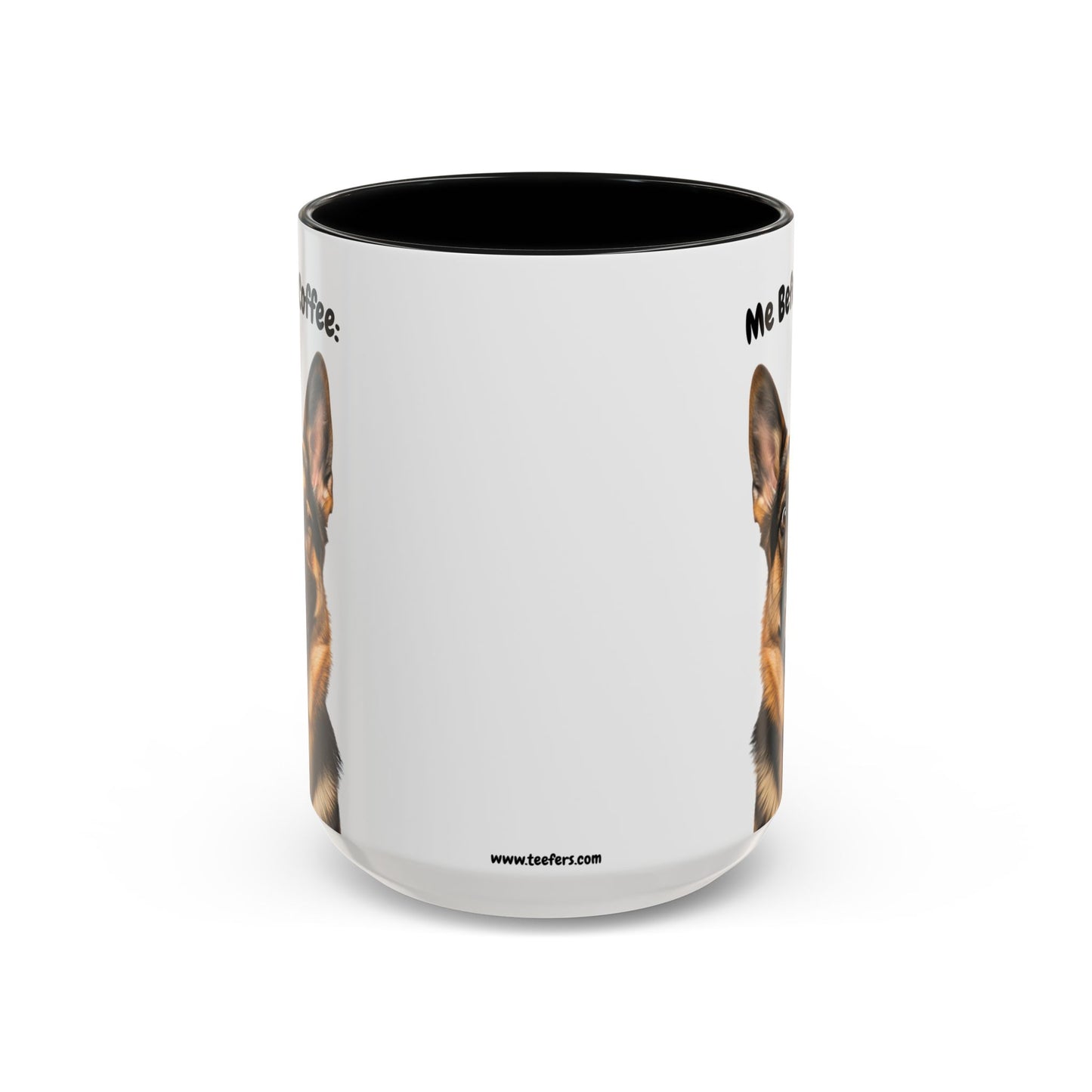 Funny German Shepherd Coffee Mug – Me Before Coffee / Me After Coffee – Cute Shepherd Teeth Design – Teefers Original
