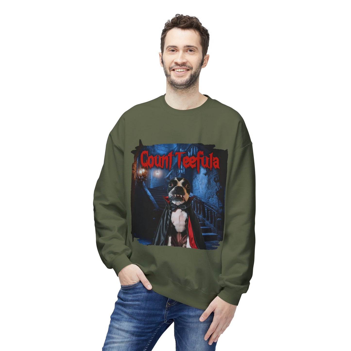 Count Teefula Crewneck Sweatshirt: Gothic Coziness