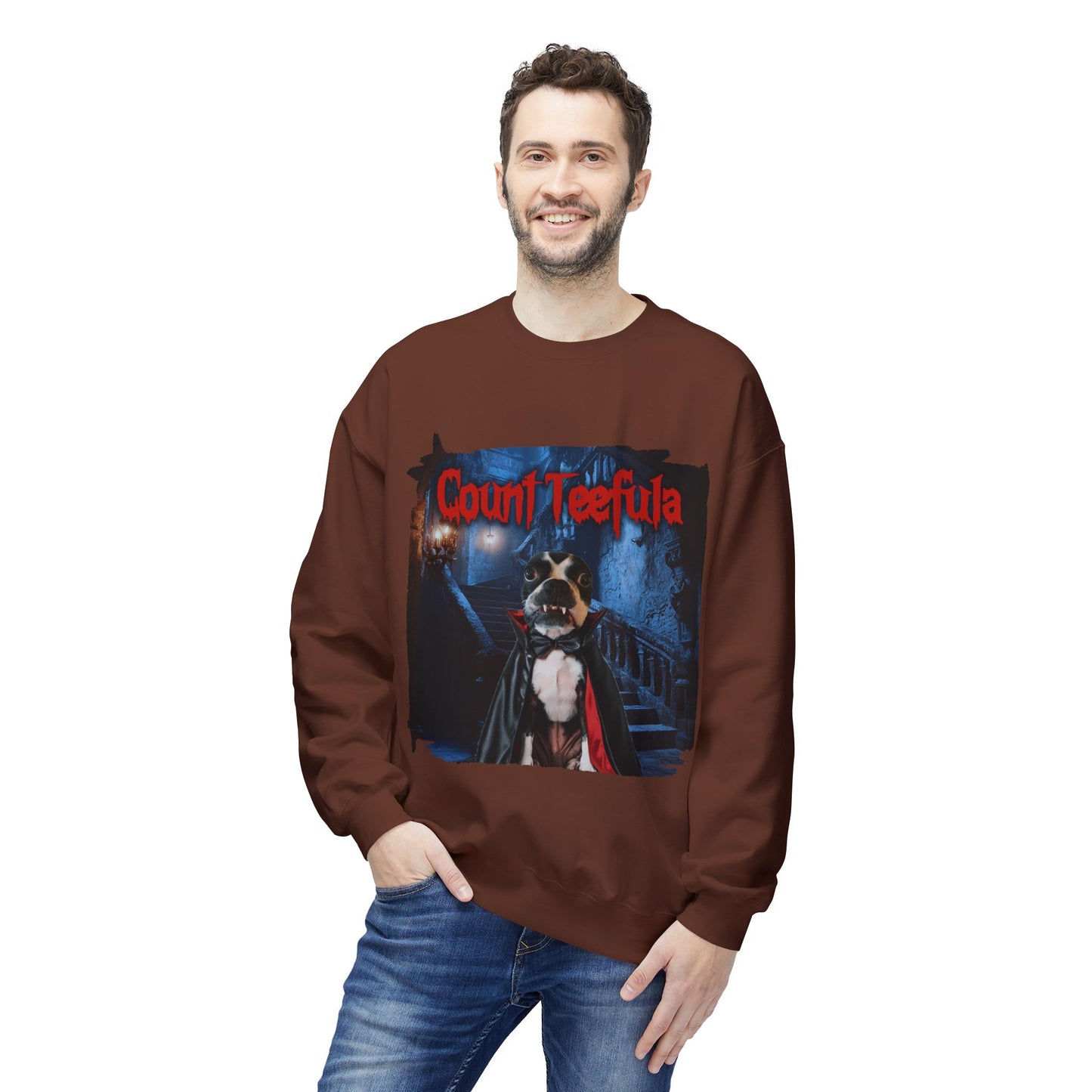 Count Teefula Crewneck Sweatshirt: Gothic Coziness