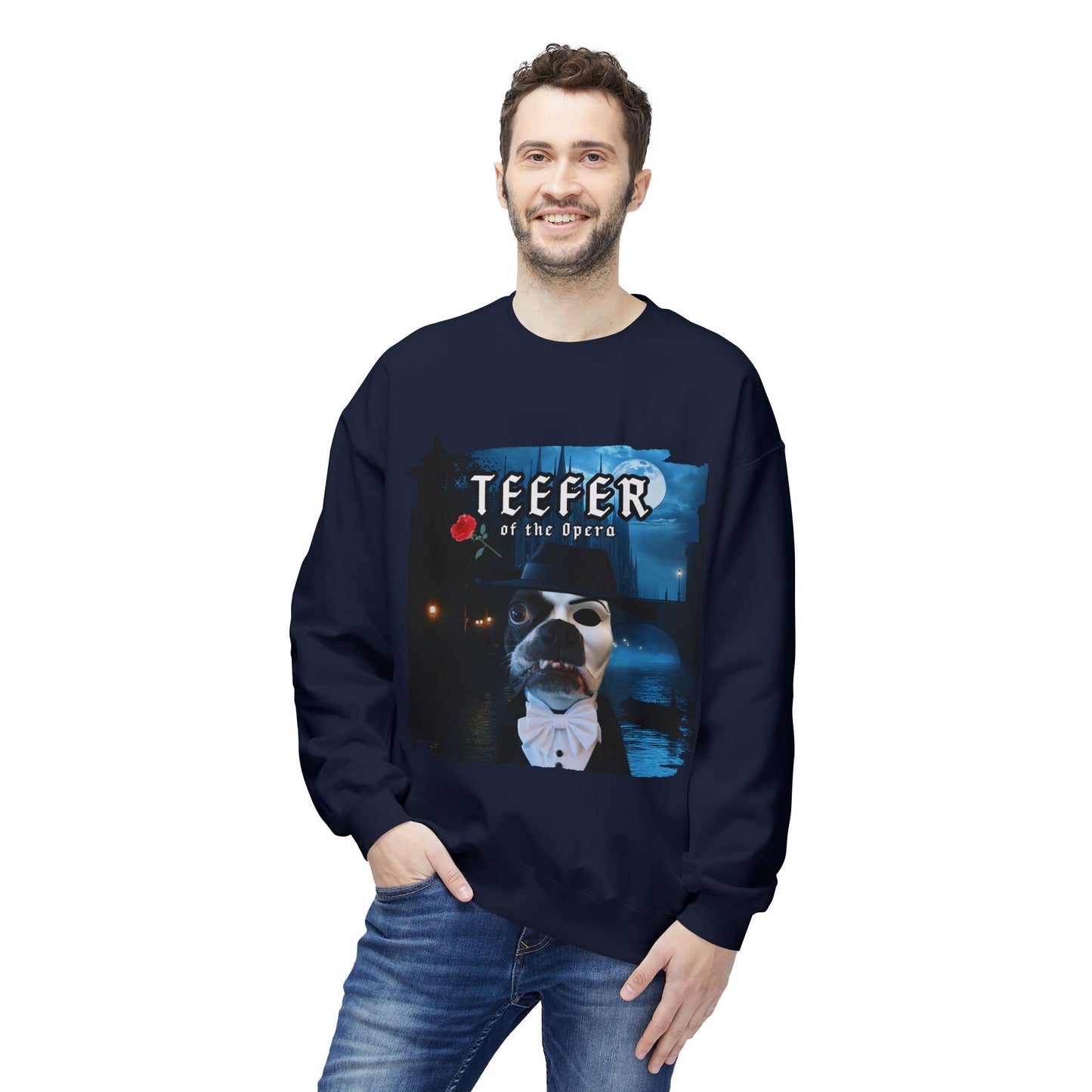 Teefer of the Opera Crewneck Sweatshirt: Theatrical Comfort