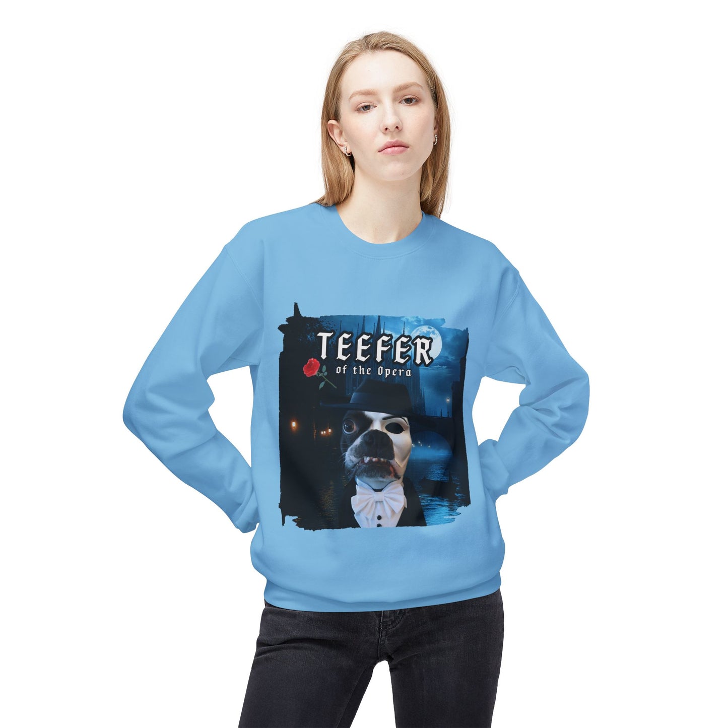 Teefer of the Opera Crewneck Sweatshirt: Theatrical Comfort
