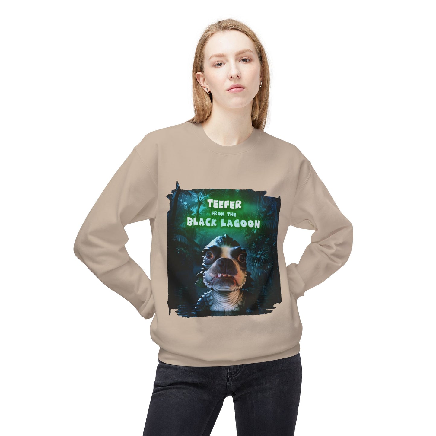 Teefer from the Black Lagoon Crewneck Sweatshirt: Lagoon Depths Comfort