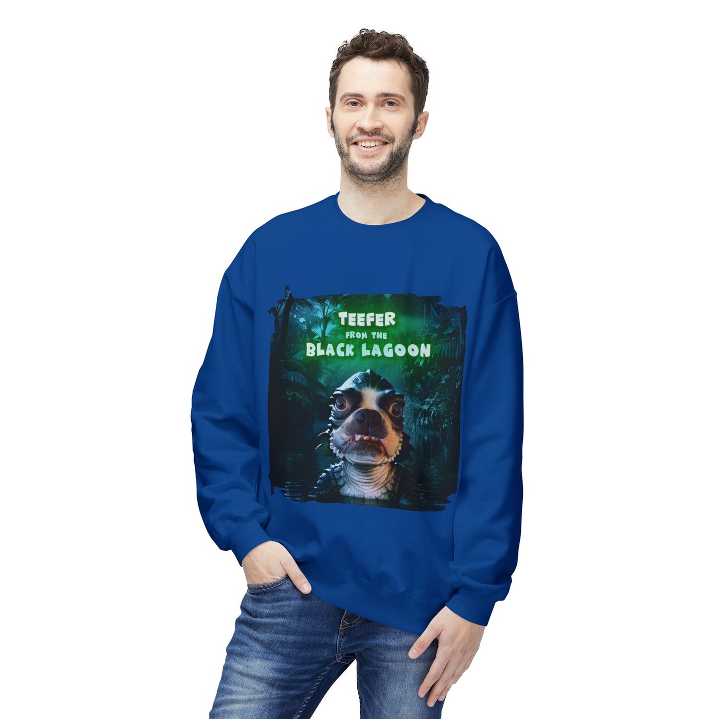 Teefer from the Black Lagoon Crewneck Sweatshirt: Lagoon Depths Comfort