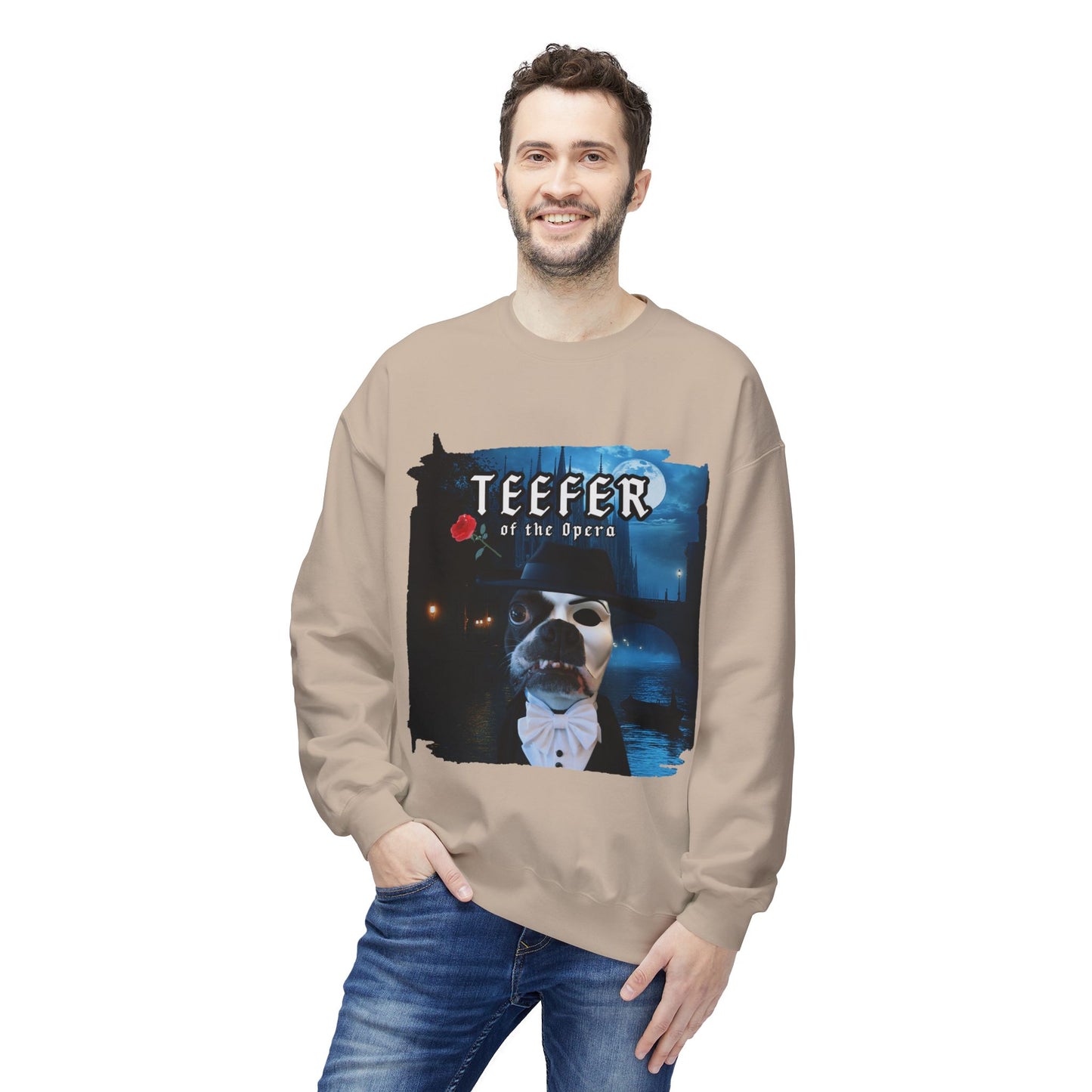 Teefer of the Opera Crewneck Sweatshirt: Theatrical Comfort