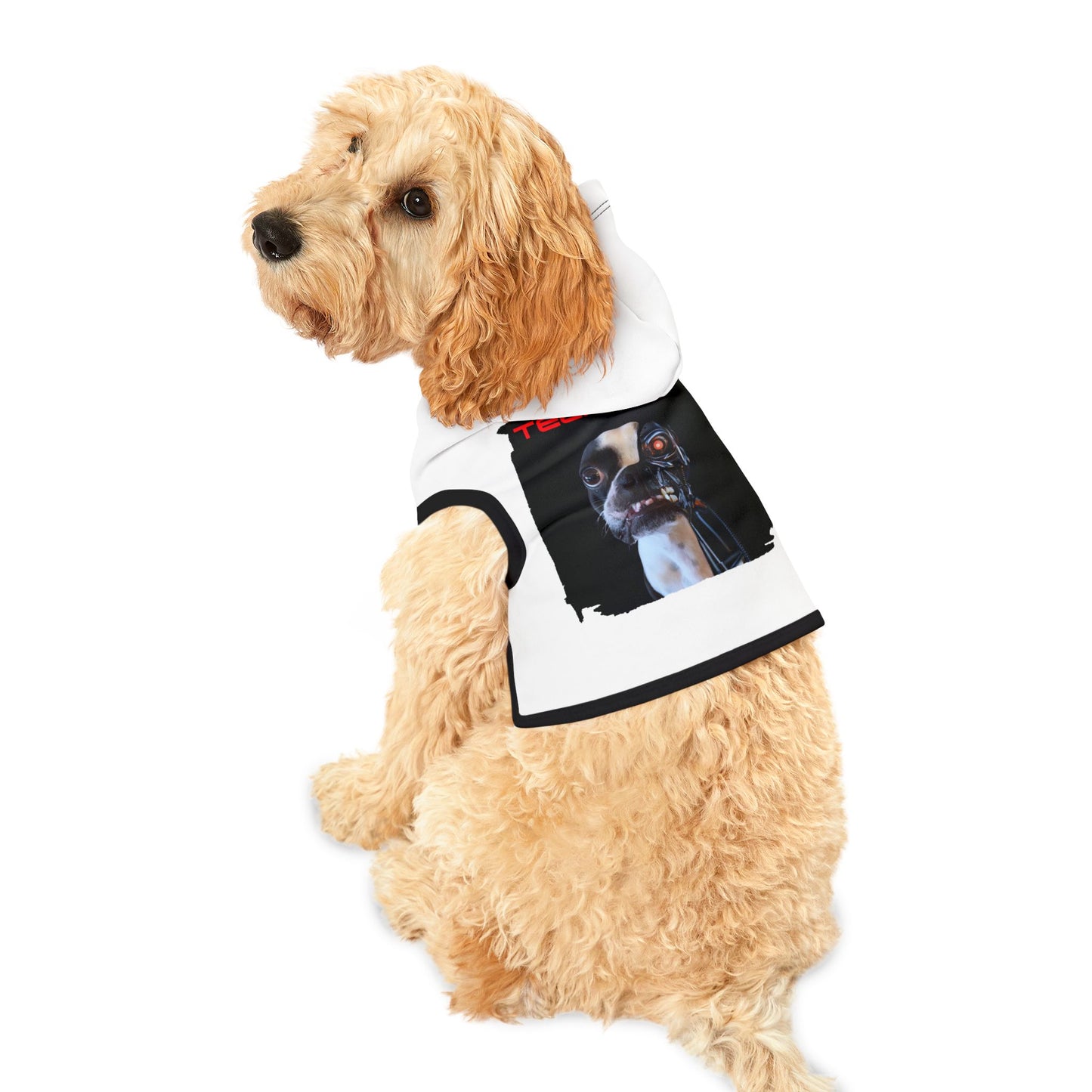 The Teefinator Pet Hoodie: Cybernetic Pup Protector
