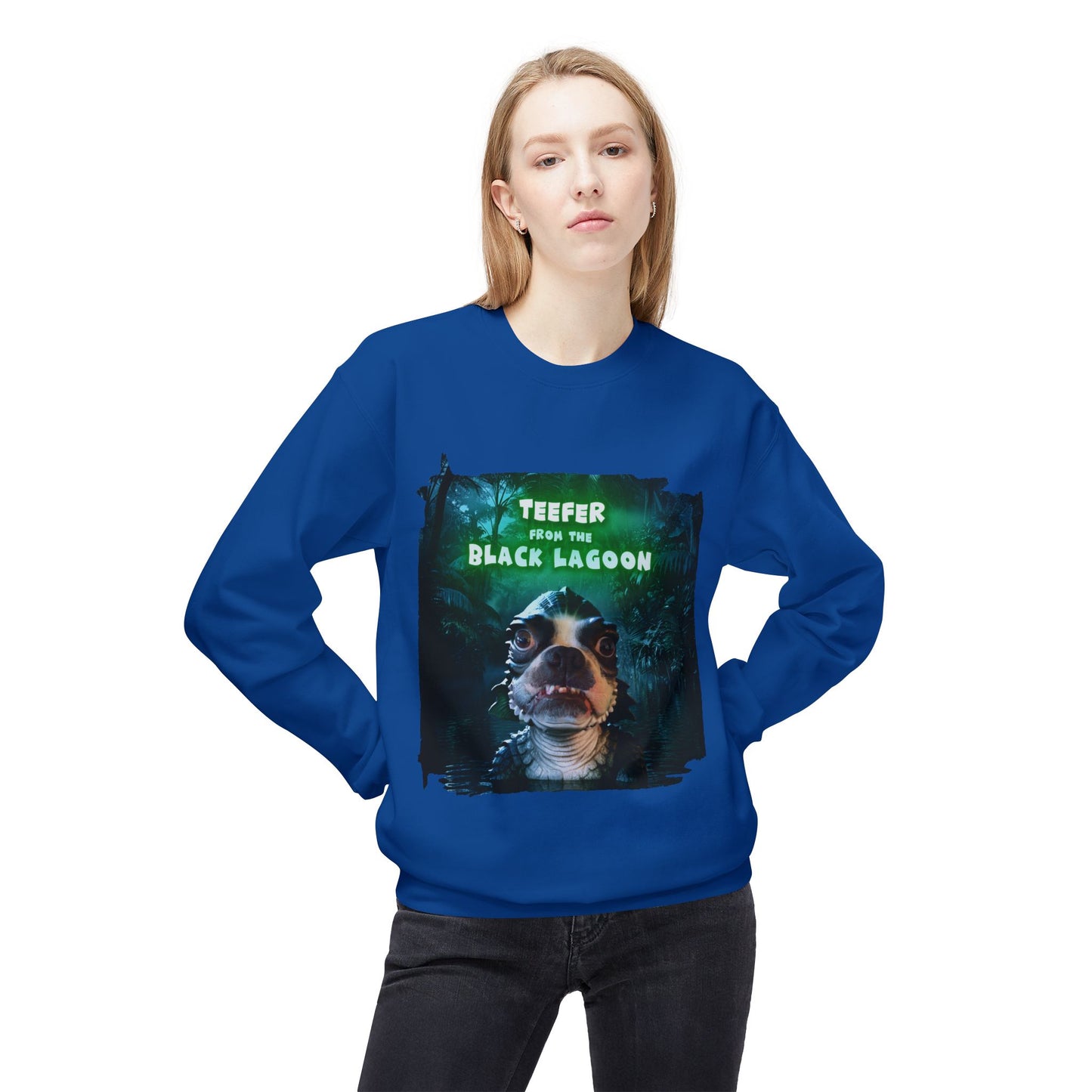 Teefer from the Black Lagoon Crewneck Sweatshirt: Lagoon Depths Comfort