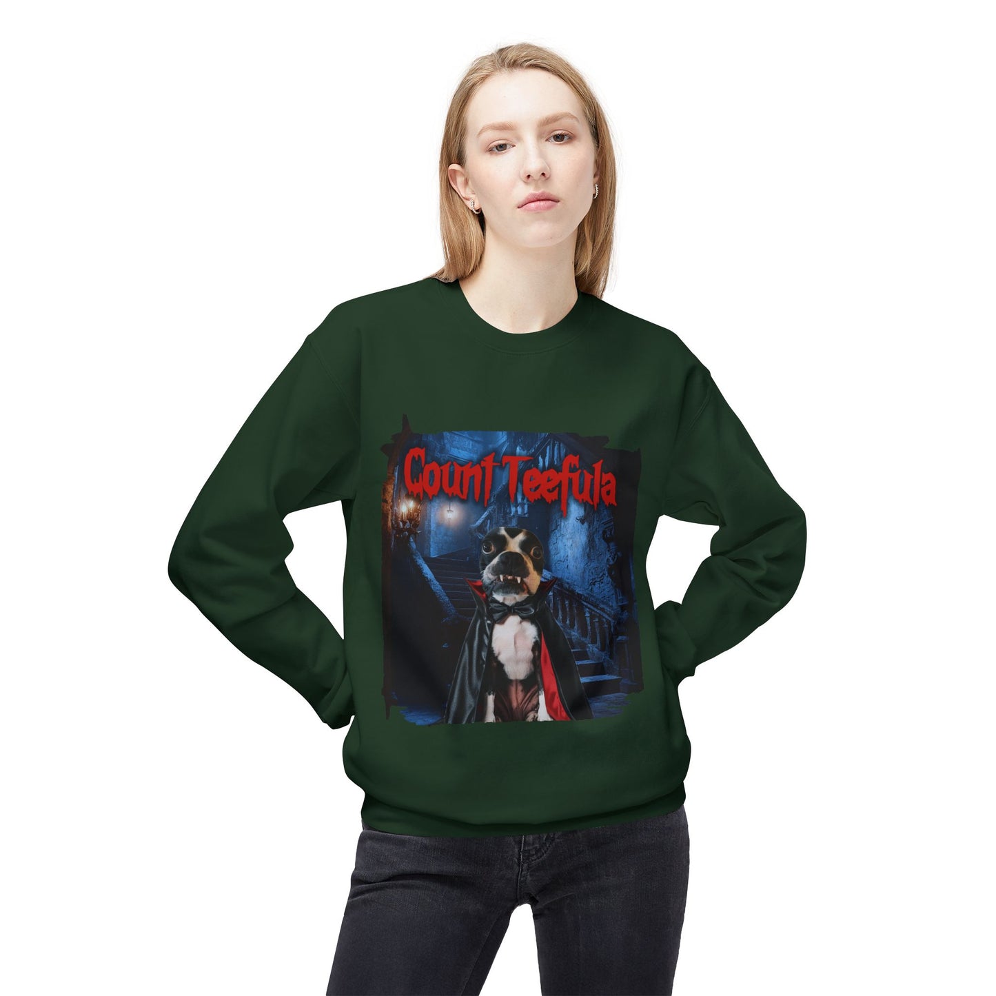 Count Teefula Crewneck Sweatshirt: Gothic Coziness