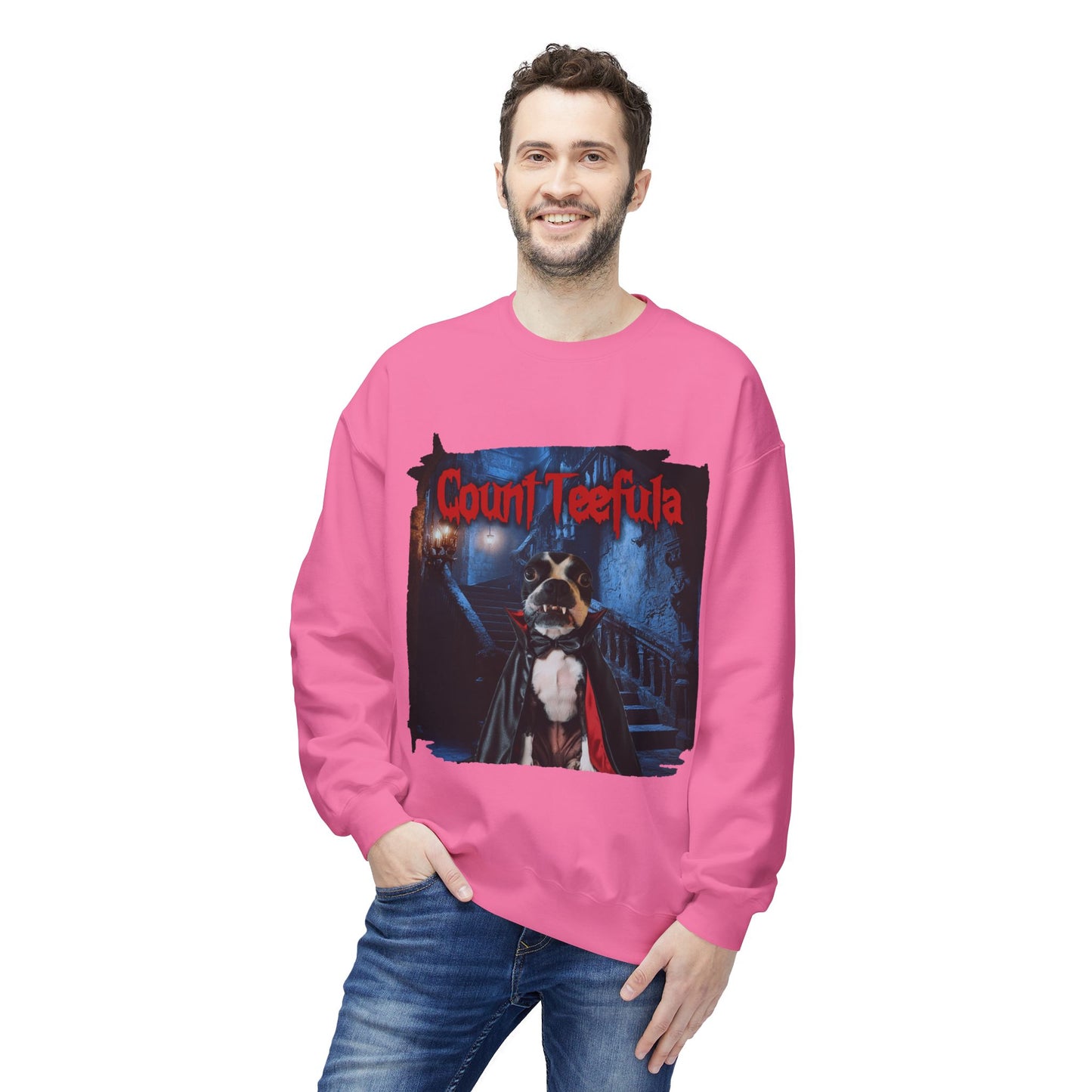 Count Teefula Crewneck Sweatshirt: Gothic Coziness