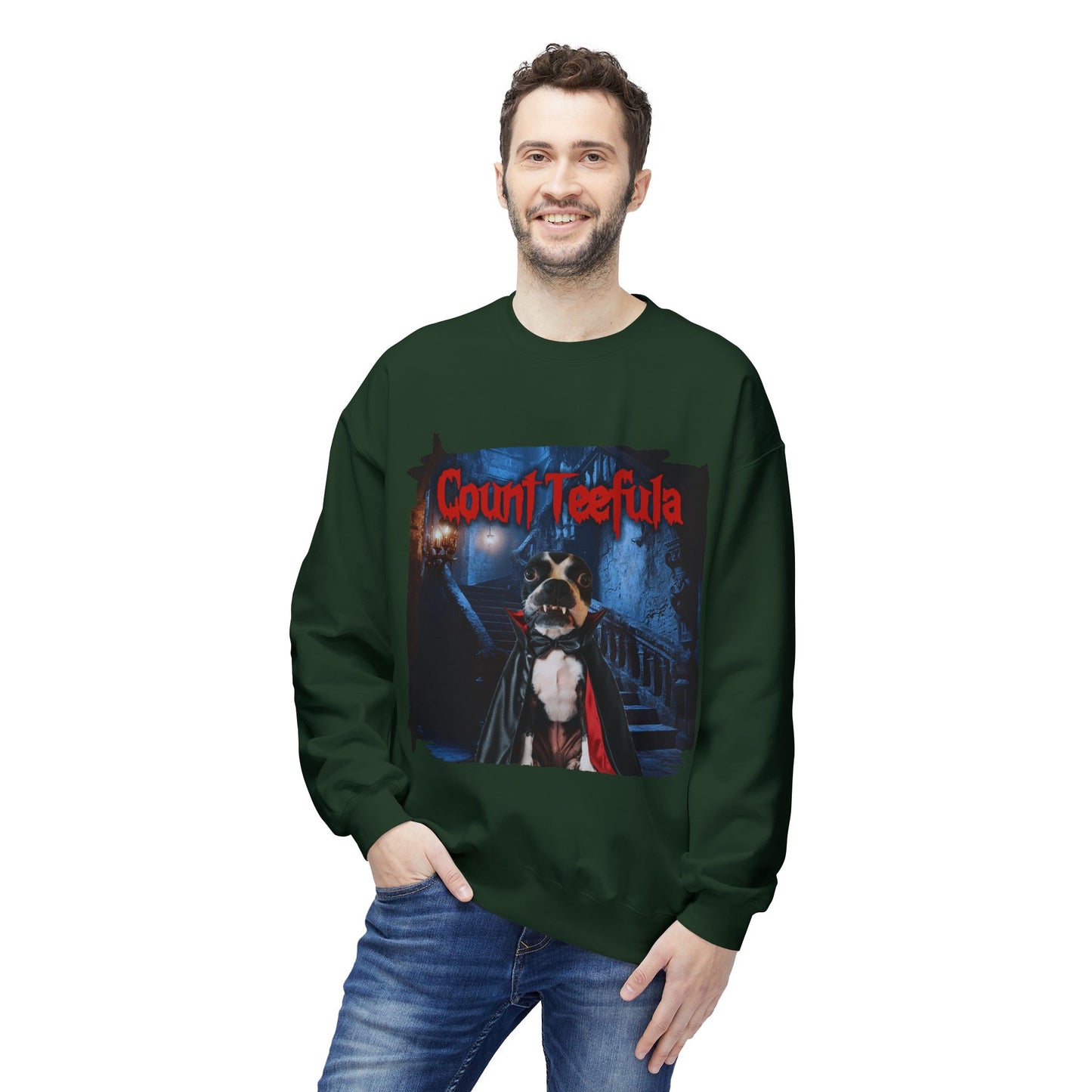 Count Teefula Crewneck Sweatshirt: Gothic Coziness