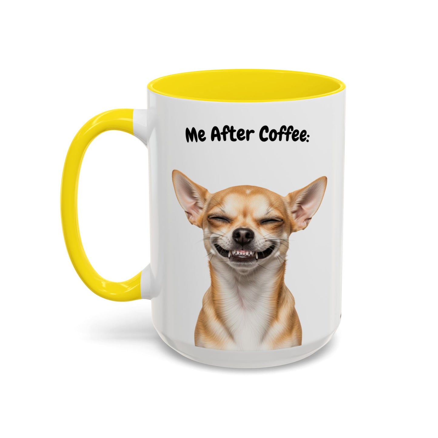 Funny Chihuahua Coffee Mug – Me Before Coffee / Me After Coffee – Cute Chihuahua Teeth Design – Teefers Original