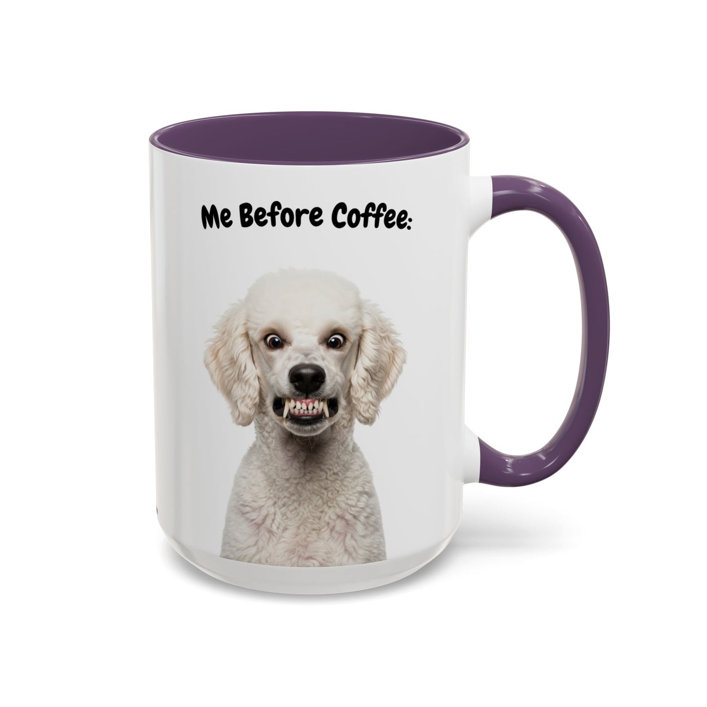 Funny Poodle Coffee Mug – Me Before Coffee / Me After Coffee – Cute Poodle Teeth Design – Teefers Original