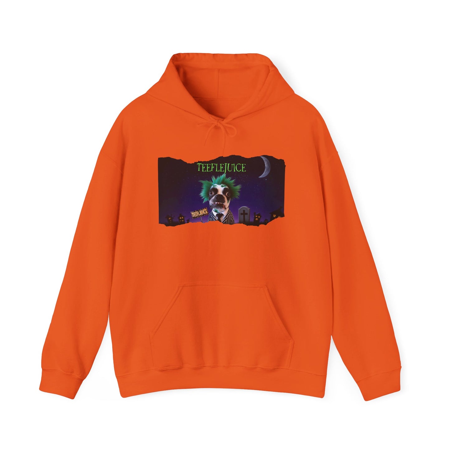 Teeflejuice Unisex Pullover Hoodie: Eerie Elegance Meets Casual Comfort