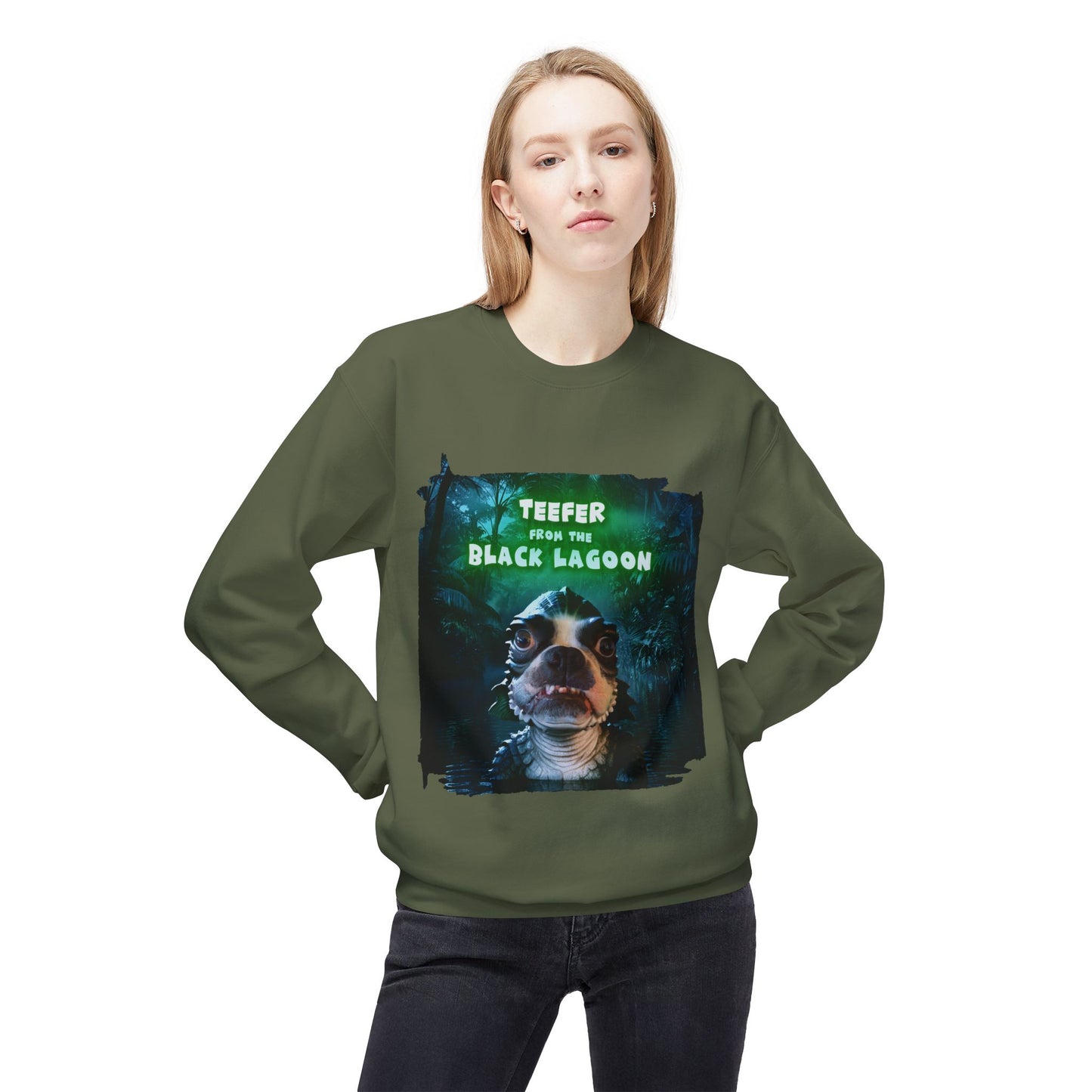 Teefer from the Black Lagoon Crewneck Sweatshirt: Lagoon Depths Comfort