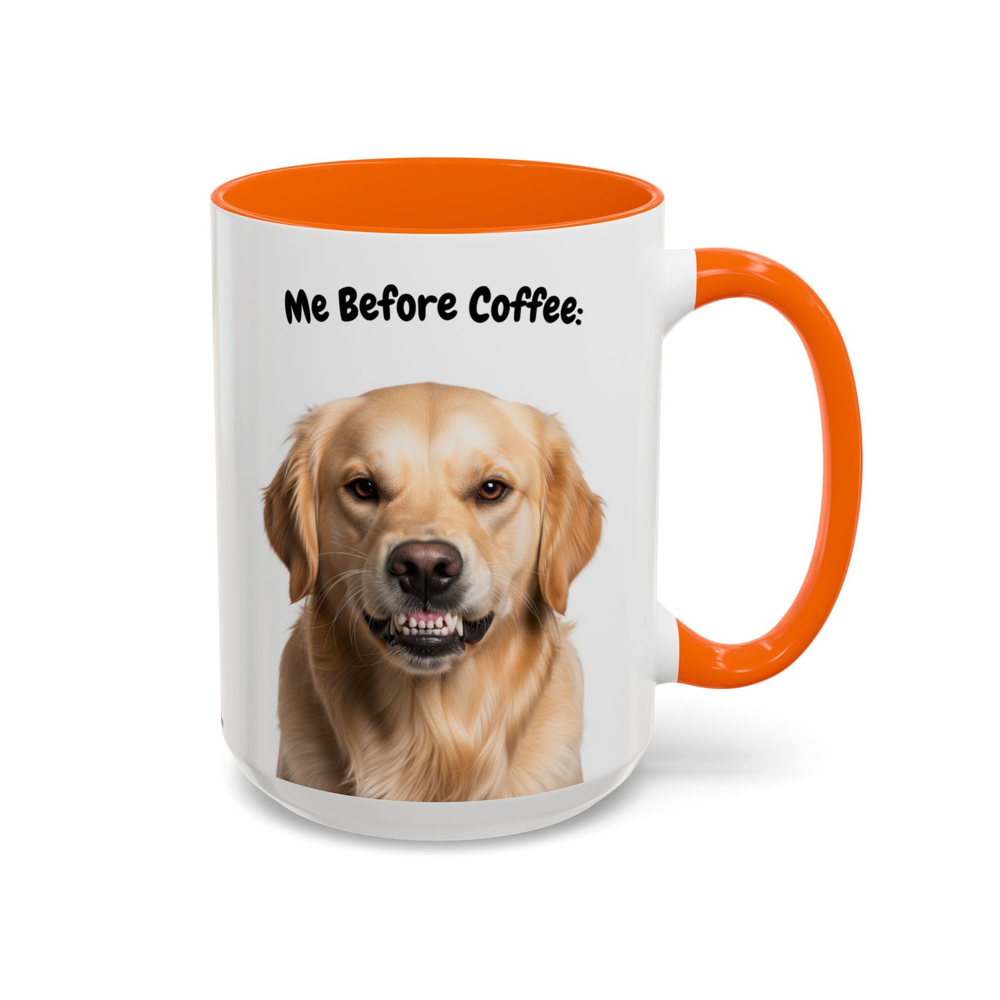 Funny Golden Retriever Coffee Mug – Me Before Coffee / Me After Coffee – Cute Golden Teeth Design – Teefers Original