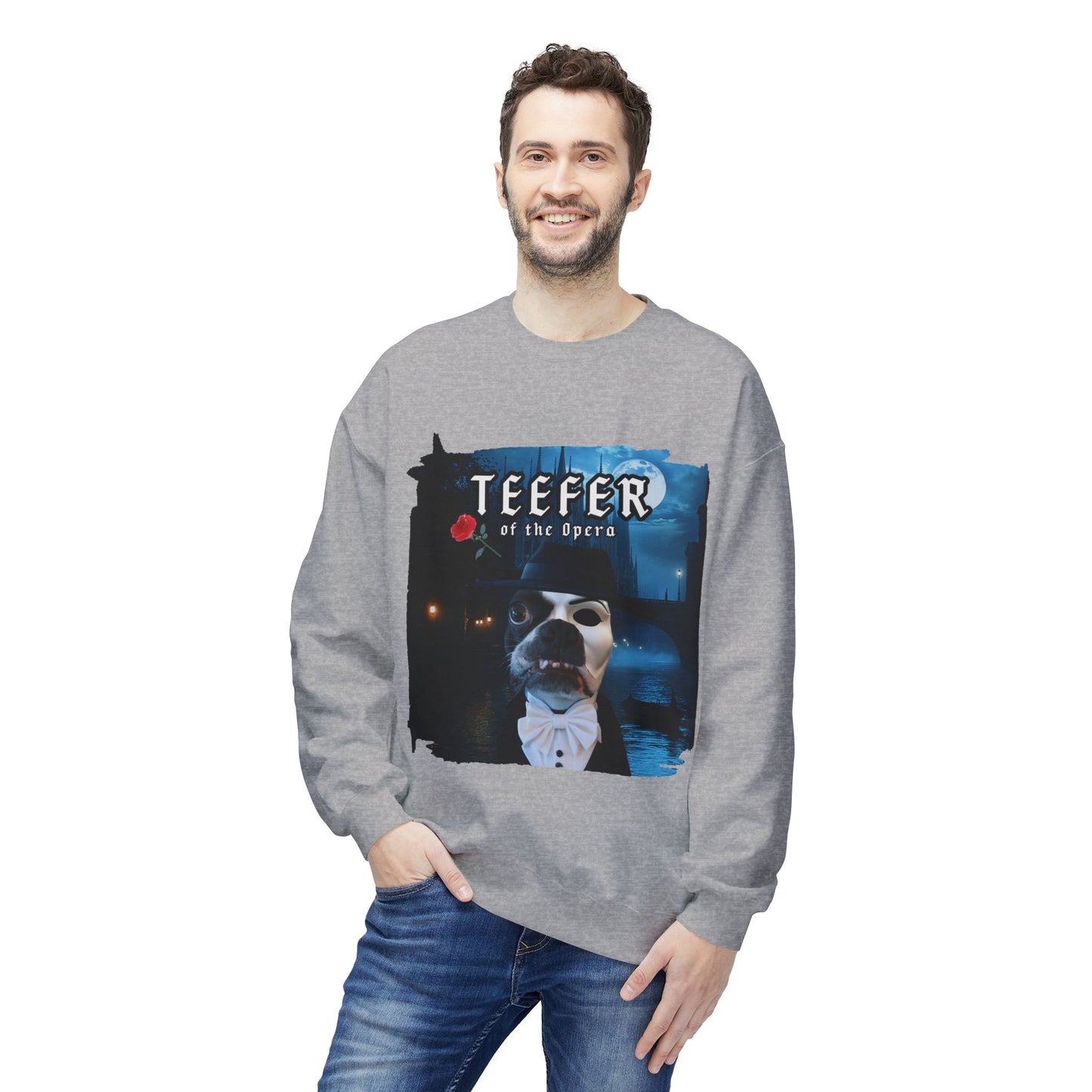 Teefer of the Opera Crewneck Sweatshirt: Theatrical Comfort