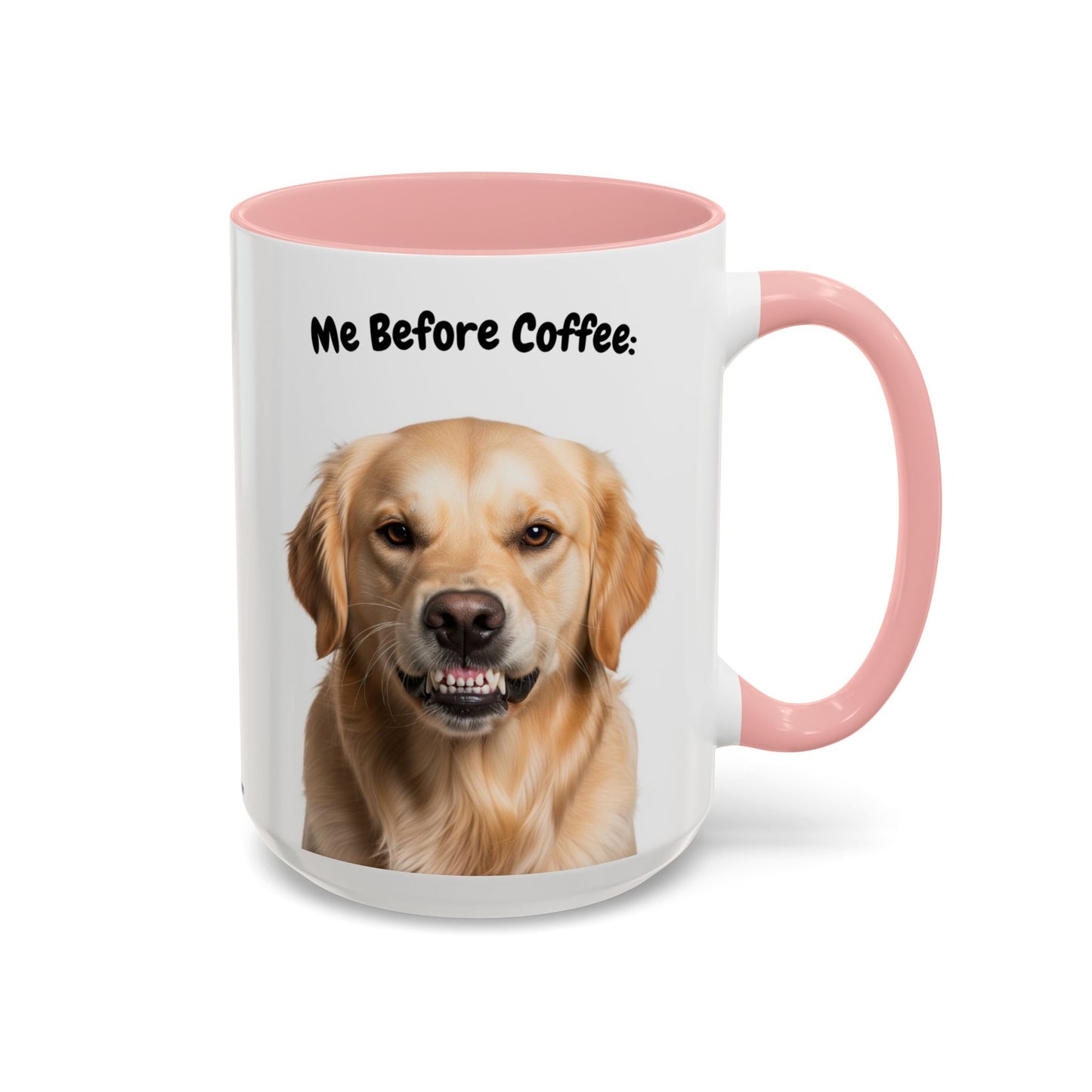 Funny Golden Retriever Coffee Mug – Me Before Coffee / Me After Coffee – Cute Golden Teeth Design – Teefers Original