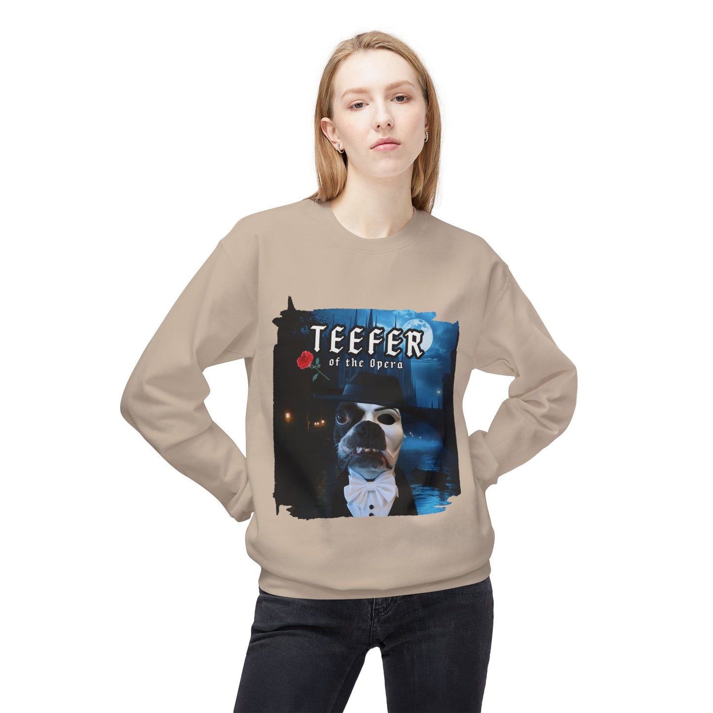 Teefer of the Opera Crewneck Sweatshirt: Theatrical Comfort