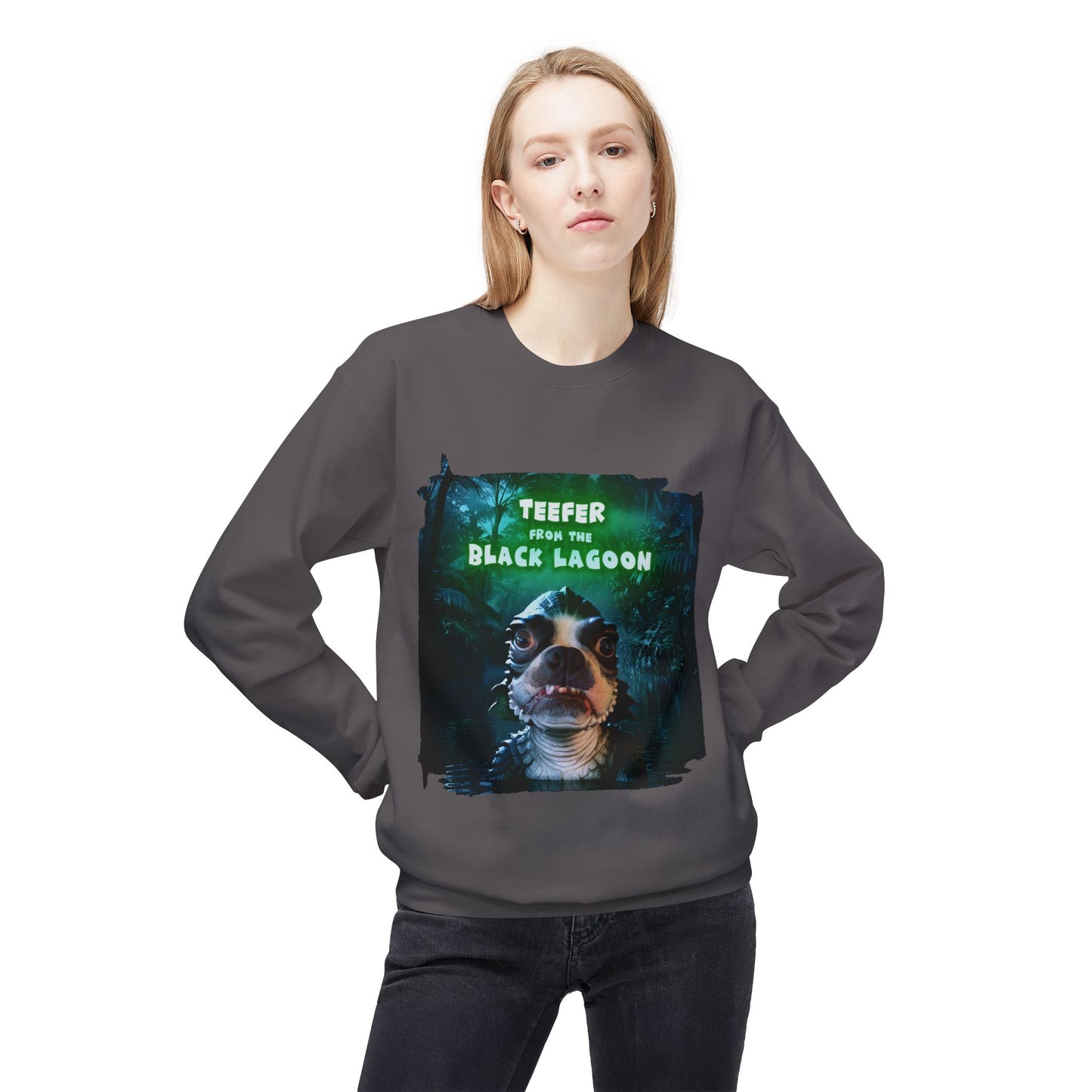 Teefer from the Black Lagoon Crewneck Sweatshirt: Lagoon Depths Comfort
