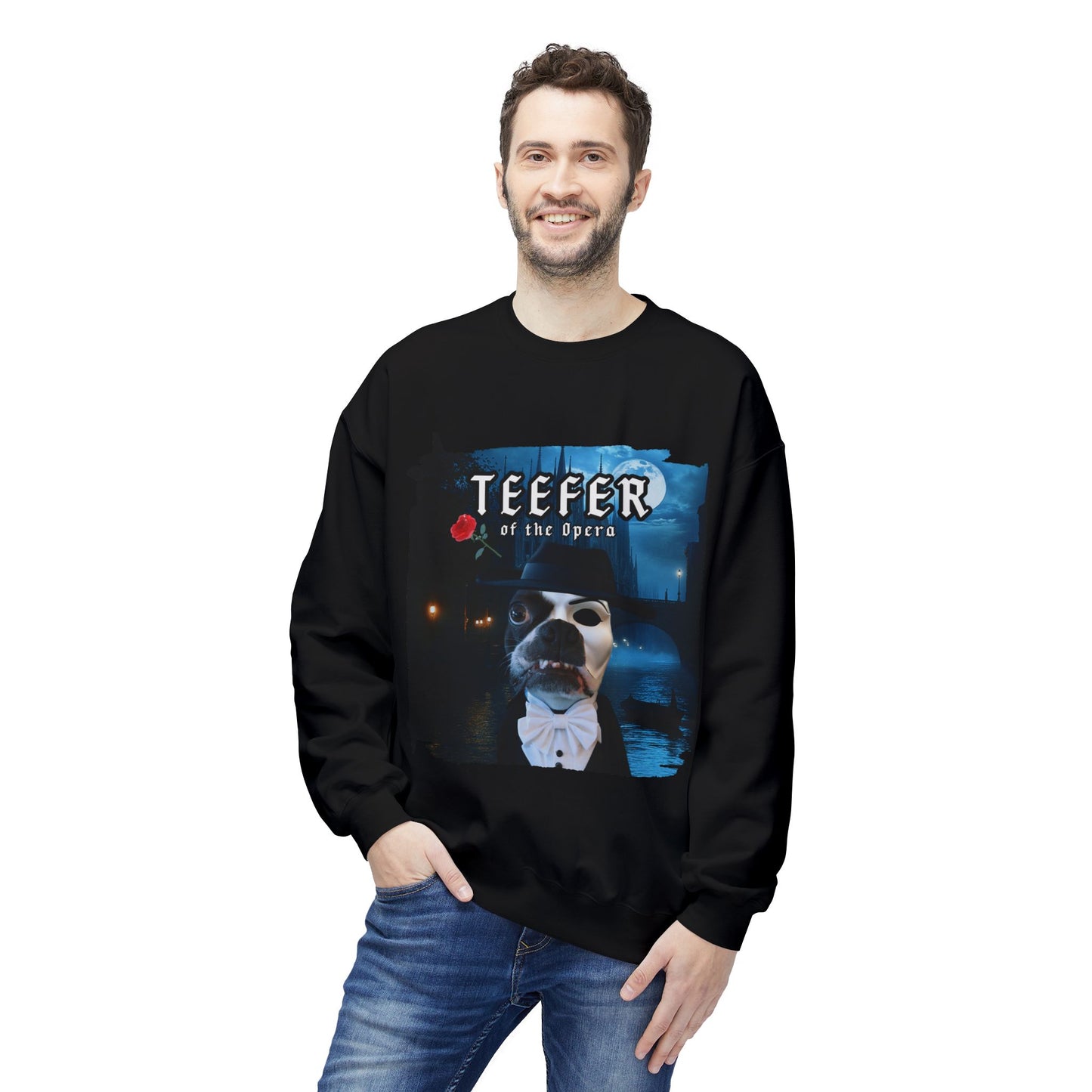 Teefer of the Opera Crewneck Sweatshirt: Theatrical Comfort