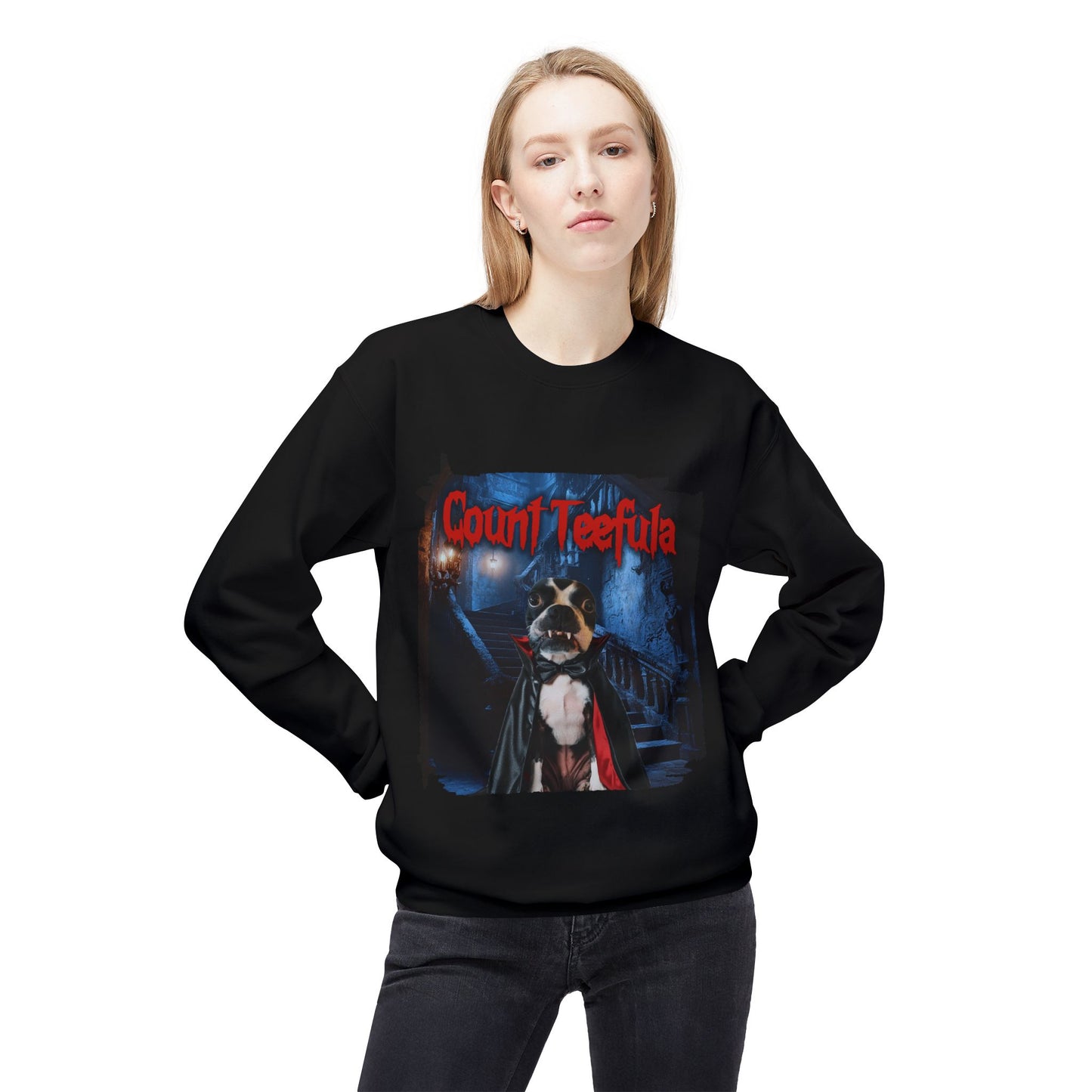 Count Teefula Crewneck Sweatshirt: Gothic Coziness