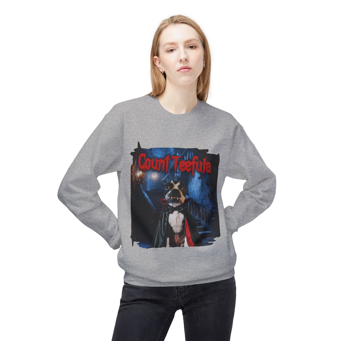 Count Teefula Crewneck Sweatshirt: Gothic Coziness