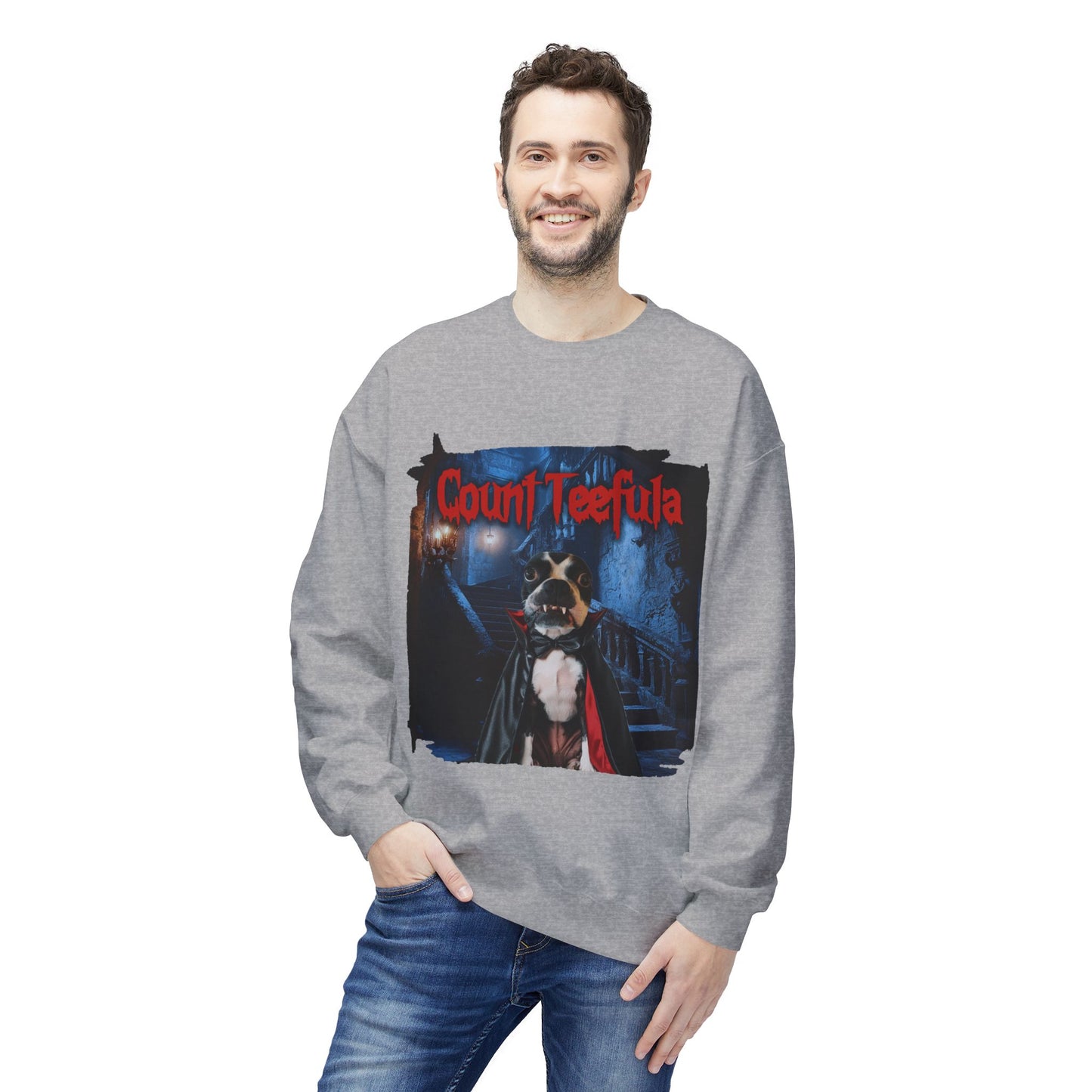 Count Teefula Crewneck Sweatshirt: Gothic Coziness