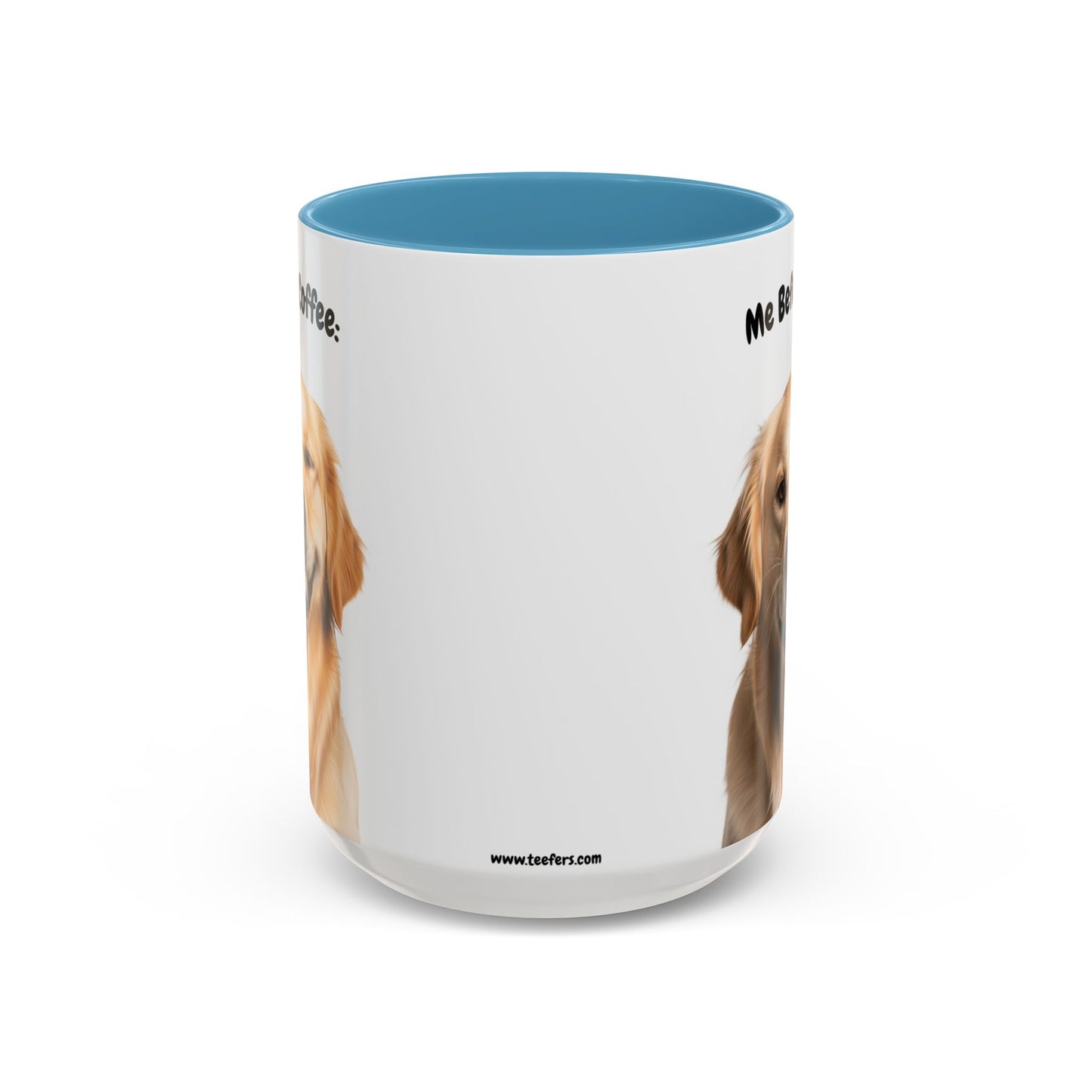 Funny Golden Retriever Coffee Mug – Me Before Coffee / Me After Coffee – Cute Golden Teeth Design – Teefers Original