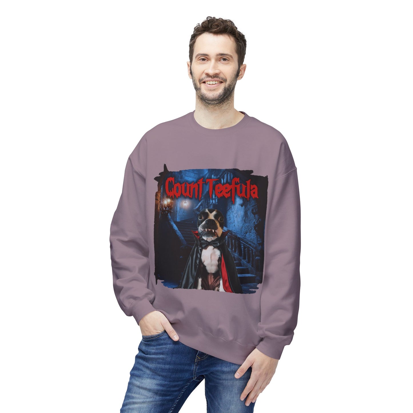 Count Teefula Crewneck Sweatshirt: Gothic Coziness